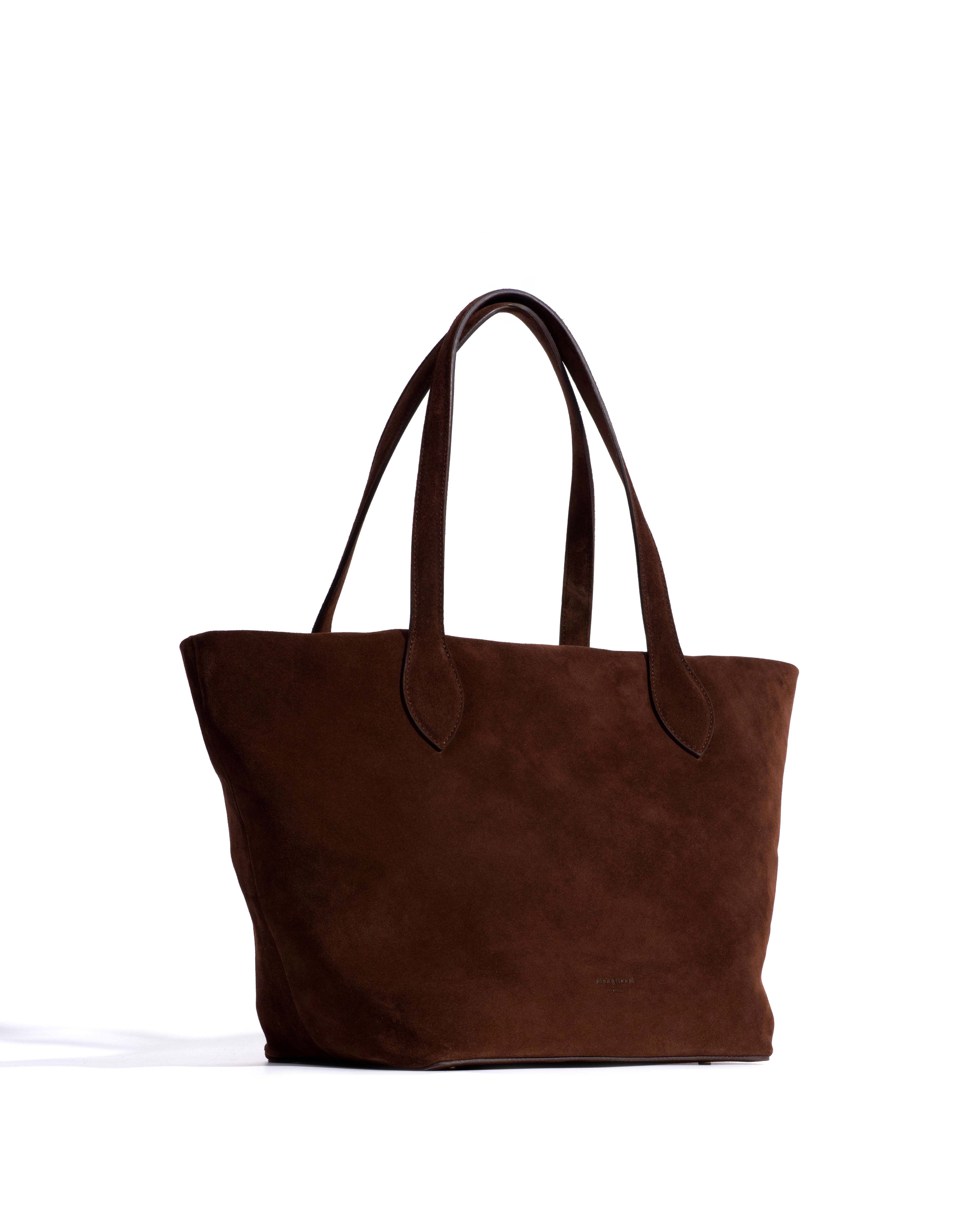 Arya carryall bag Calf suede Chocolate