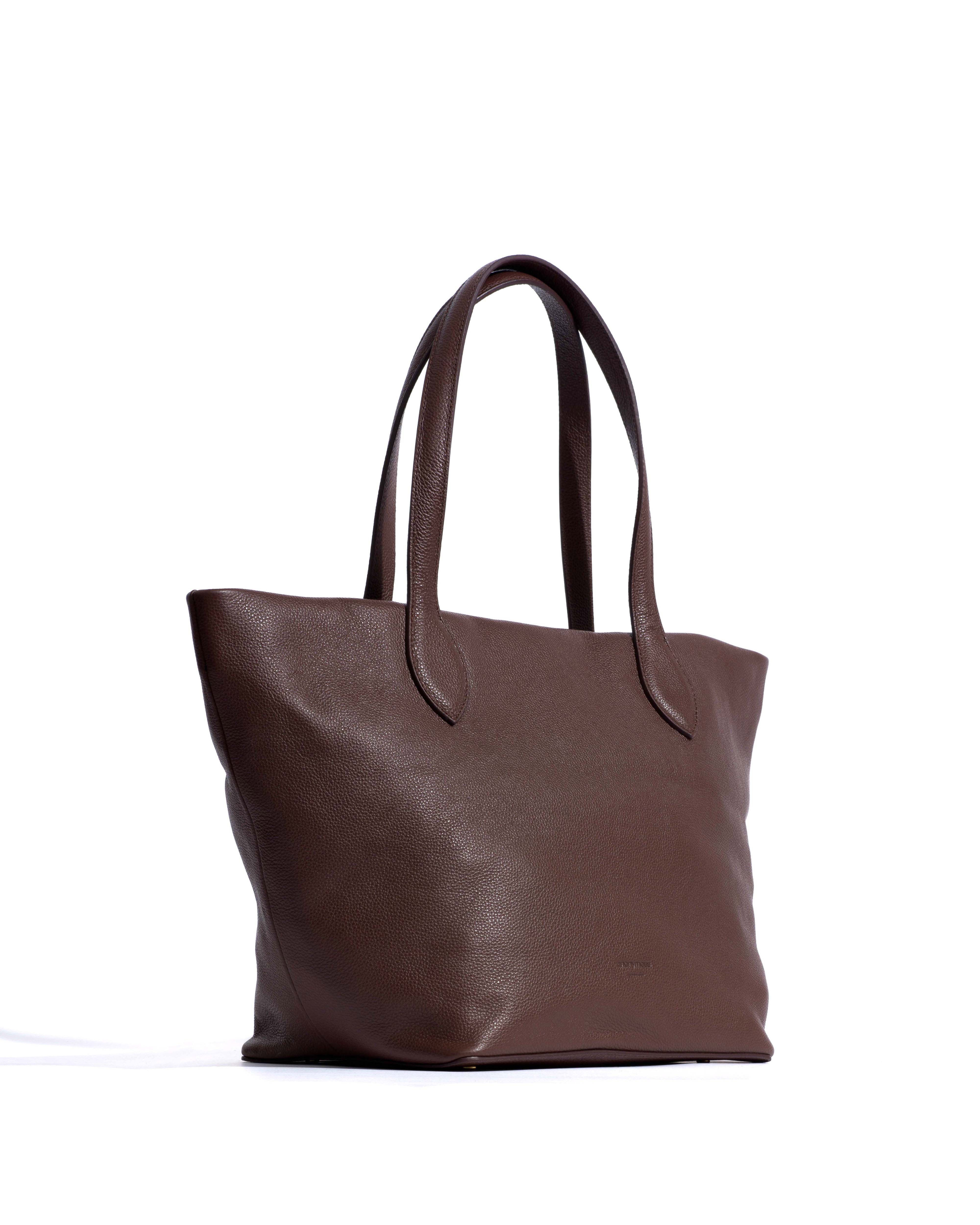 Arya carryall bag Pebbled soft calf Chocolate