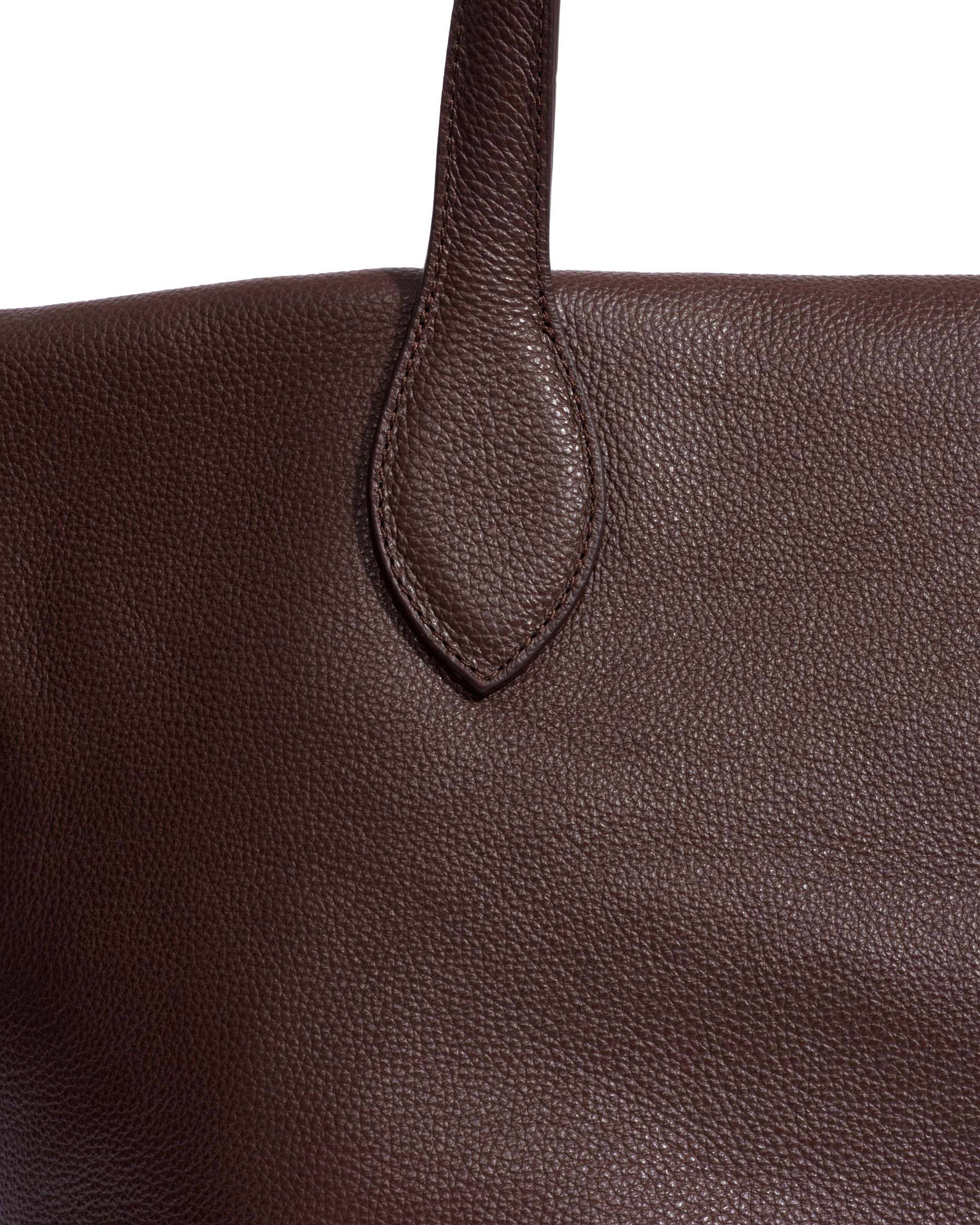 Arya carryall bag Pebbled soft calf Chocolate