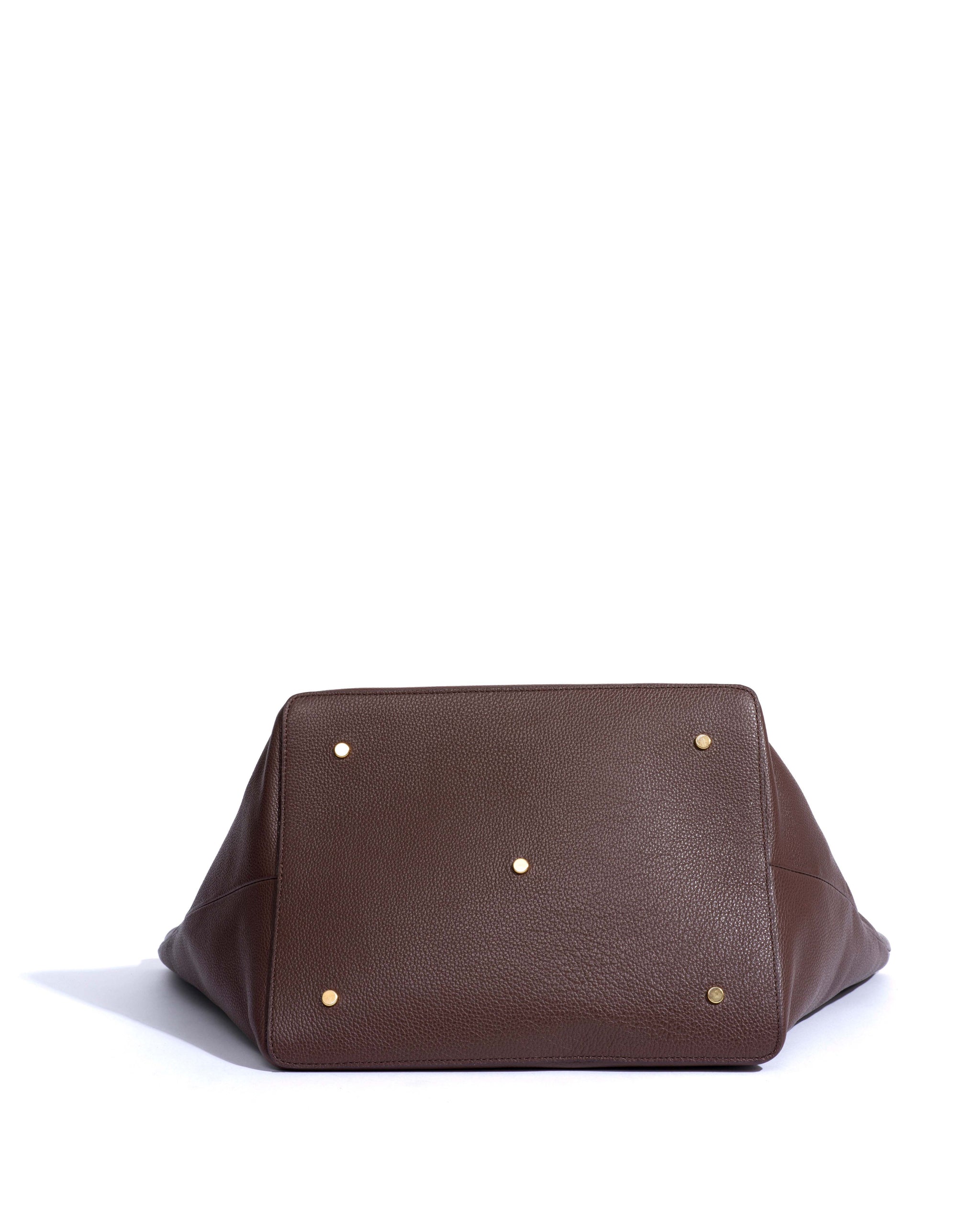 Arya carryall bag Pebbled soft calf Chocolate