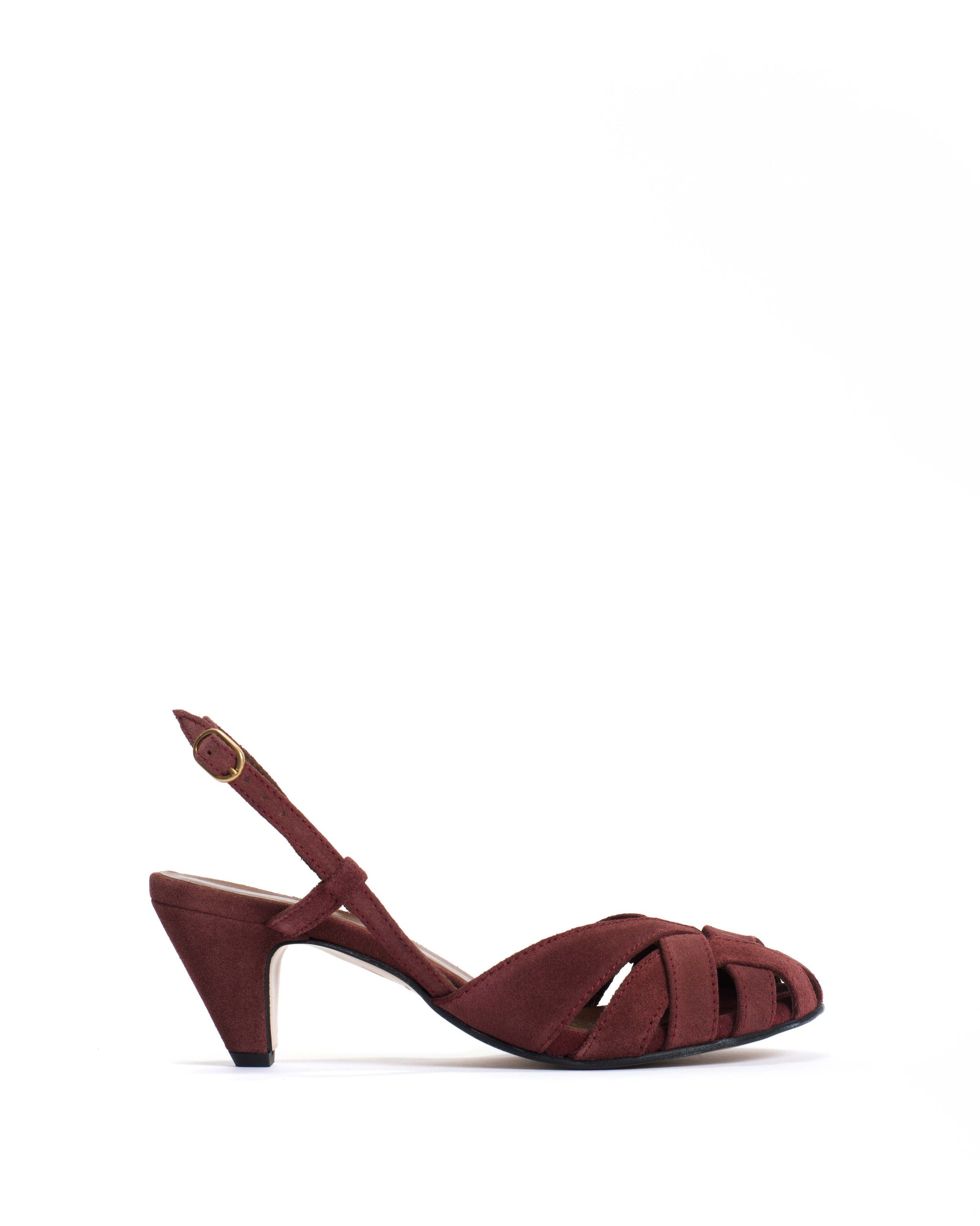 Banie 50 stiletto Calf suede Pomegranate - Anonymous Copenhagen