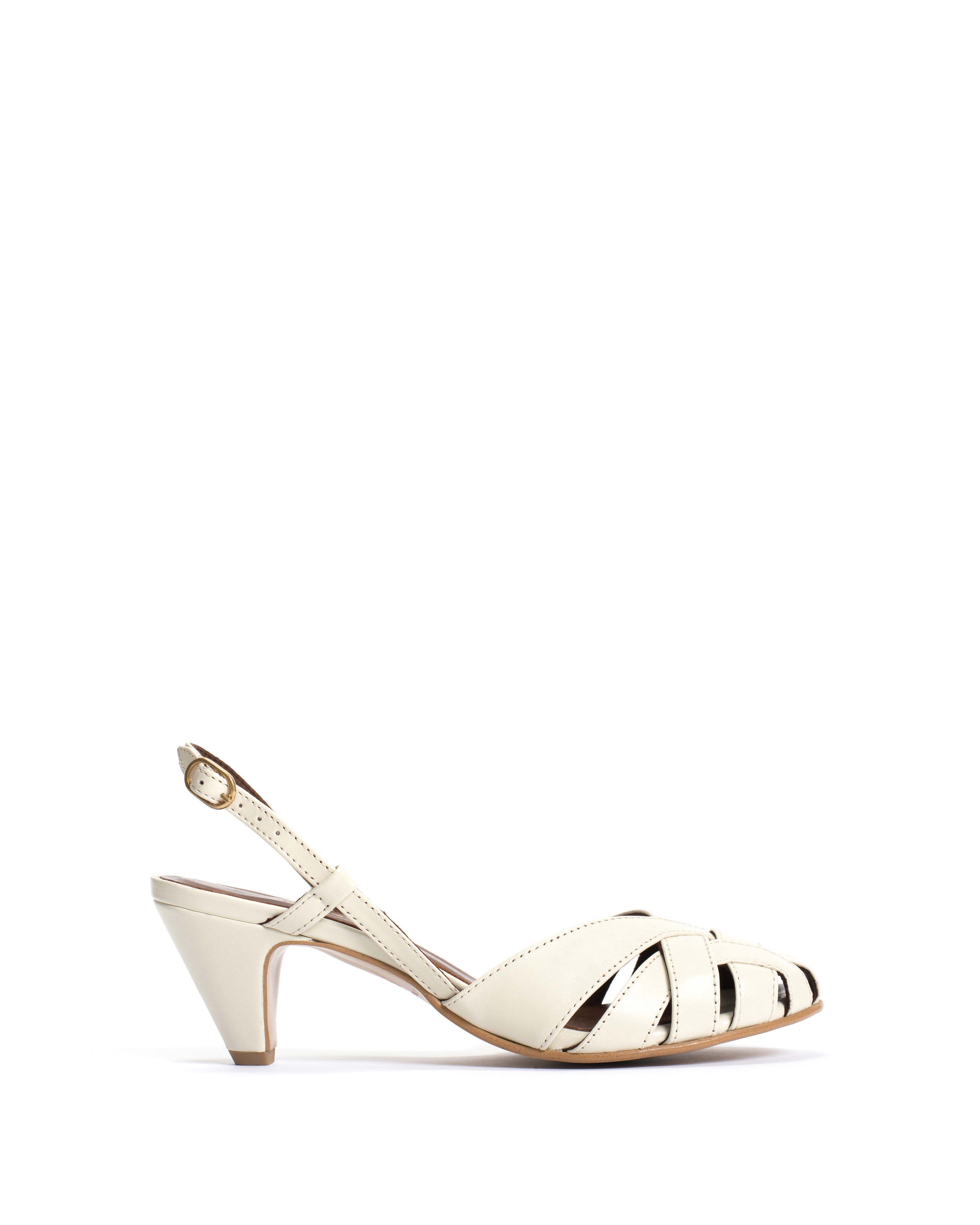 Banie 50 stiletto Shiny lamb White sand - Anonymous Copenhagen