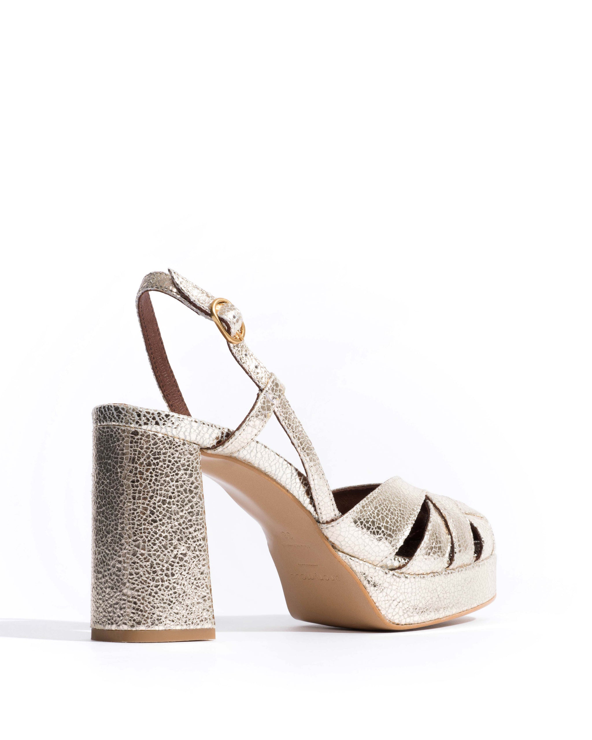 Banie 85 platform Crackled metallic goat Champagne - Anonymous Copenhagen Shoes