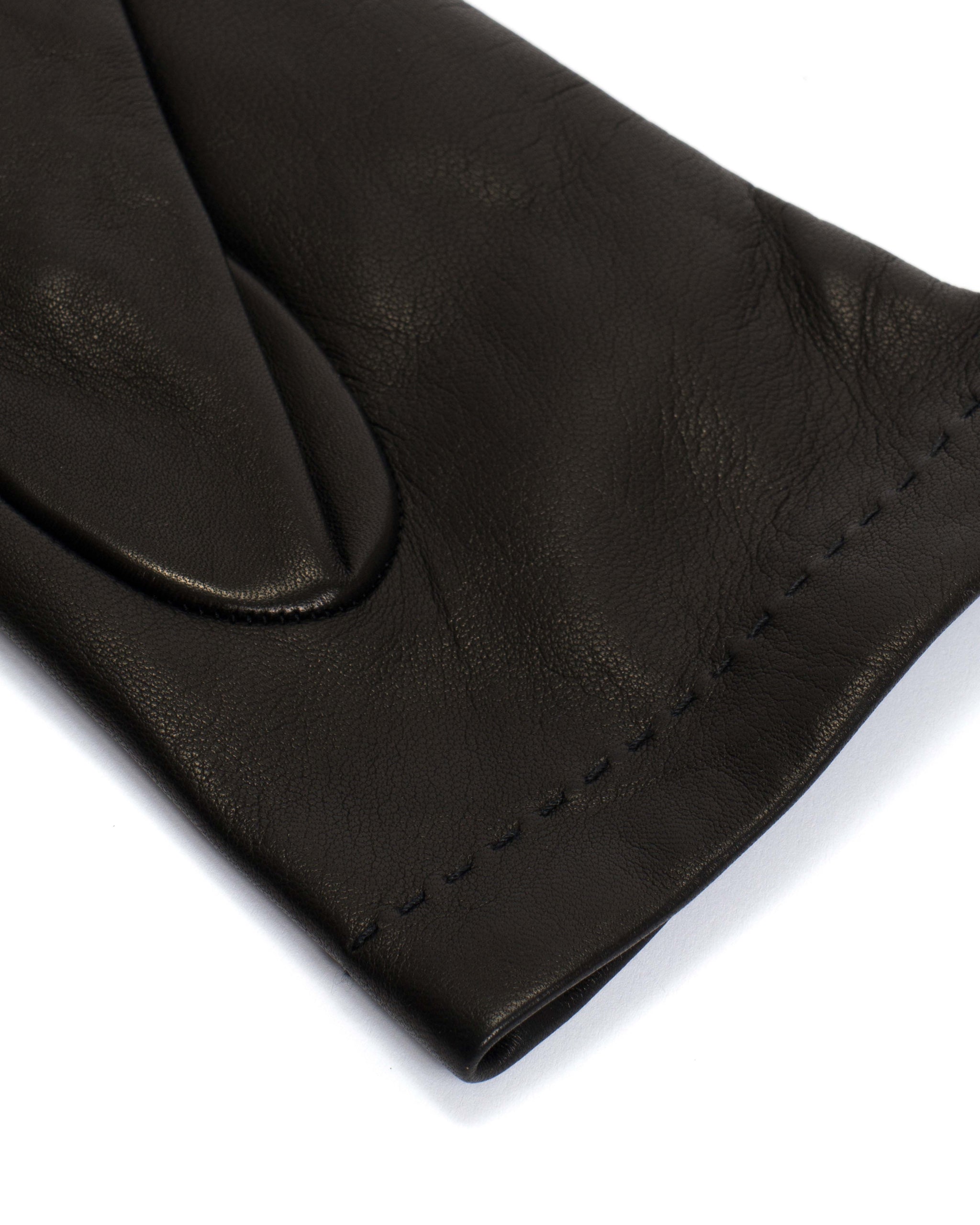 Bridget leather cashmere glove Lamb leather & 100% cashmere Black & taupe - Anonymous Copenhagen
