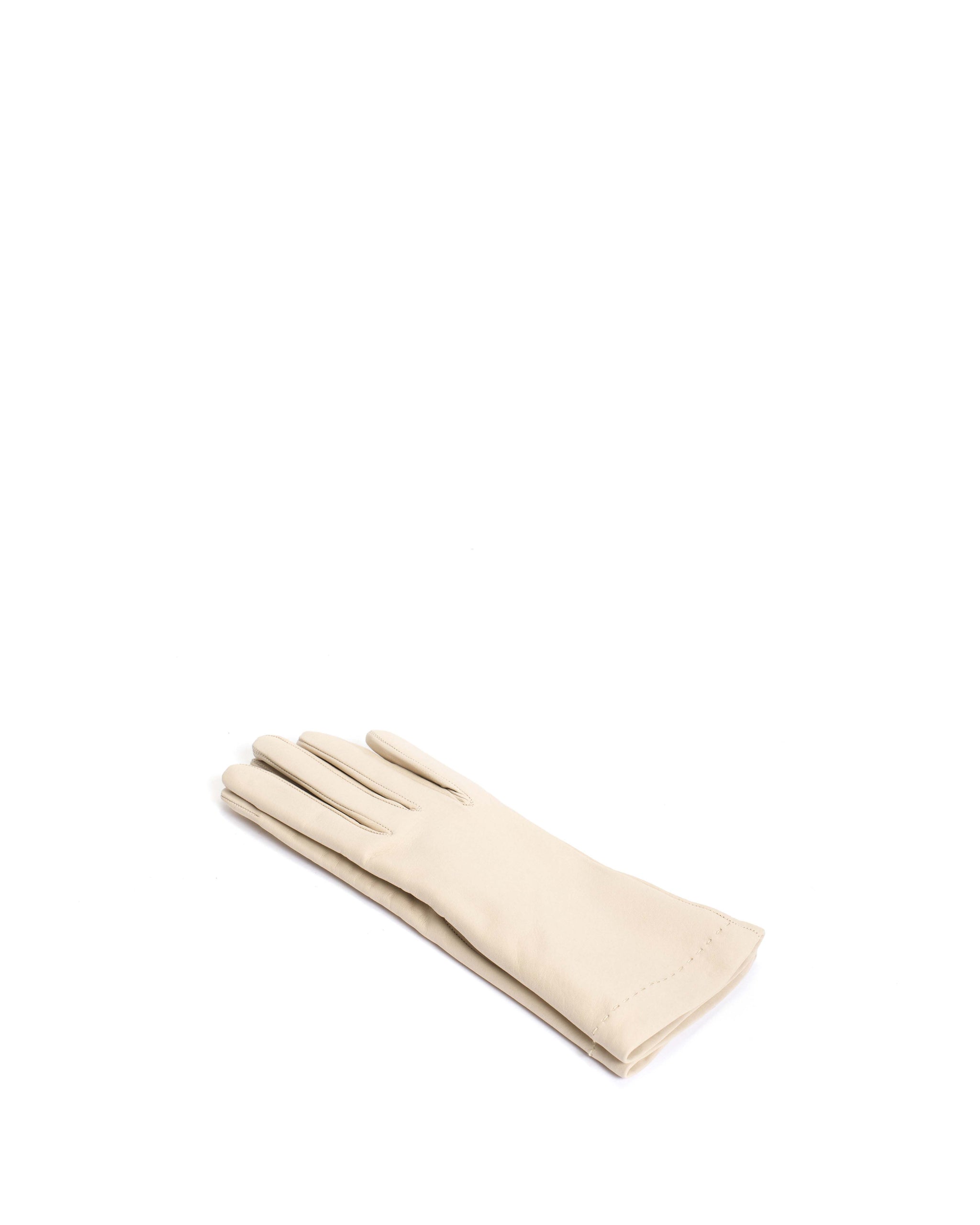 Bridget leather cashmere glove Lamb leather & 100% cashmere Off white & taupe - Anonymous Copenhagen