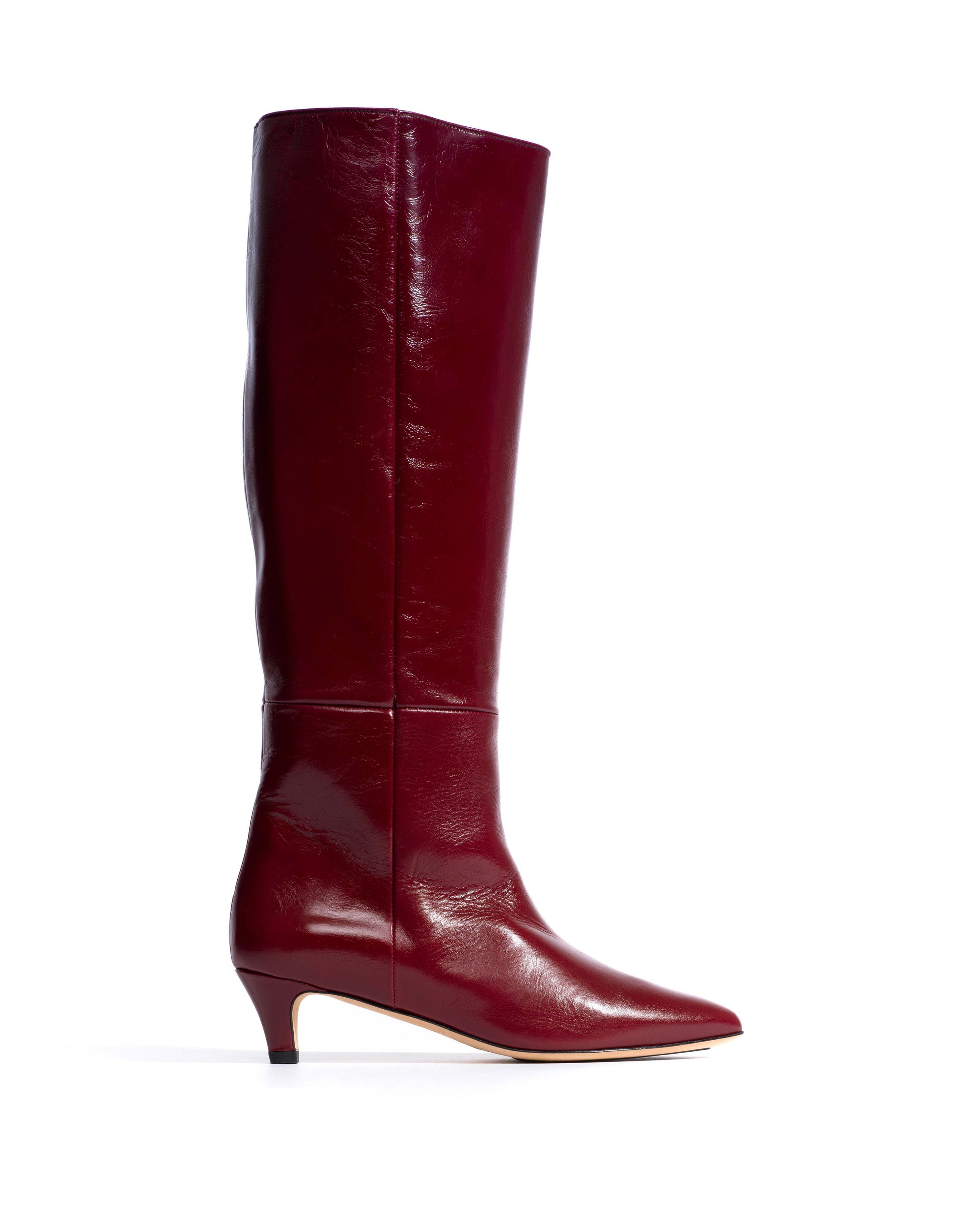 Cecilia 40 stiletto Crinkled soft calf Pomegranate - Anonymous Copenhagen High shaft boots