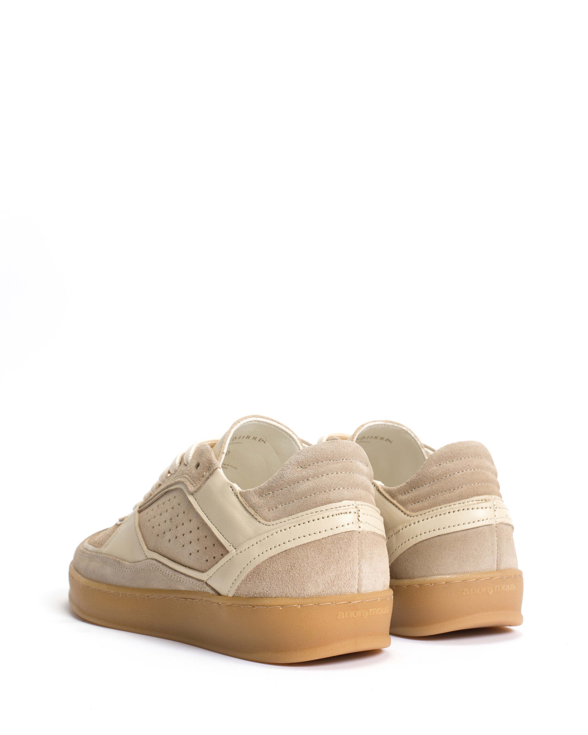 Dabbie Calf suede & soft calf dual & tri color White sand - Anonymous Copenhagen