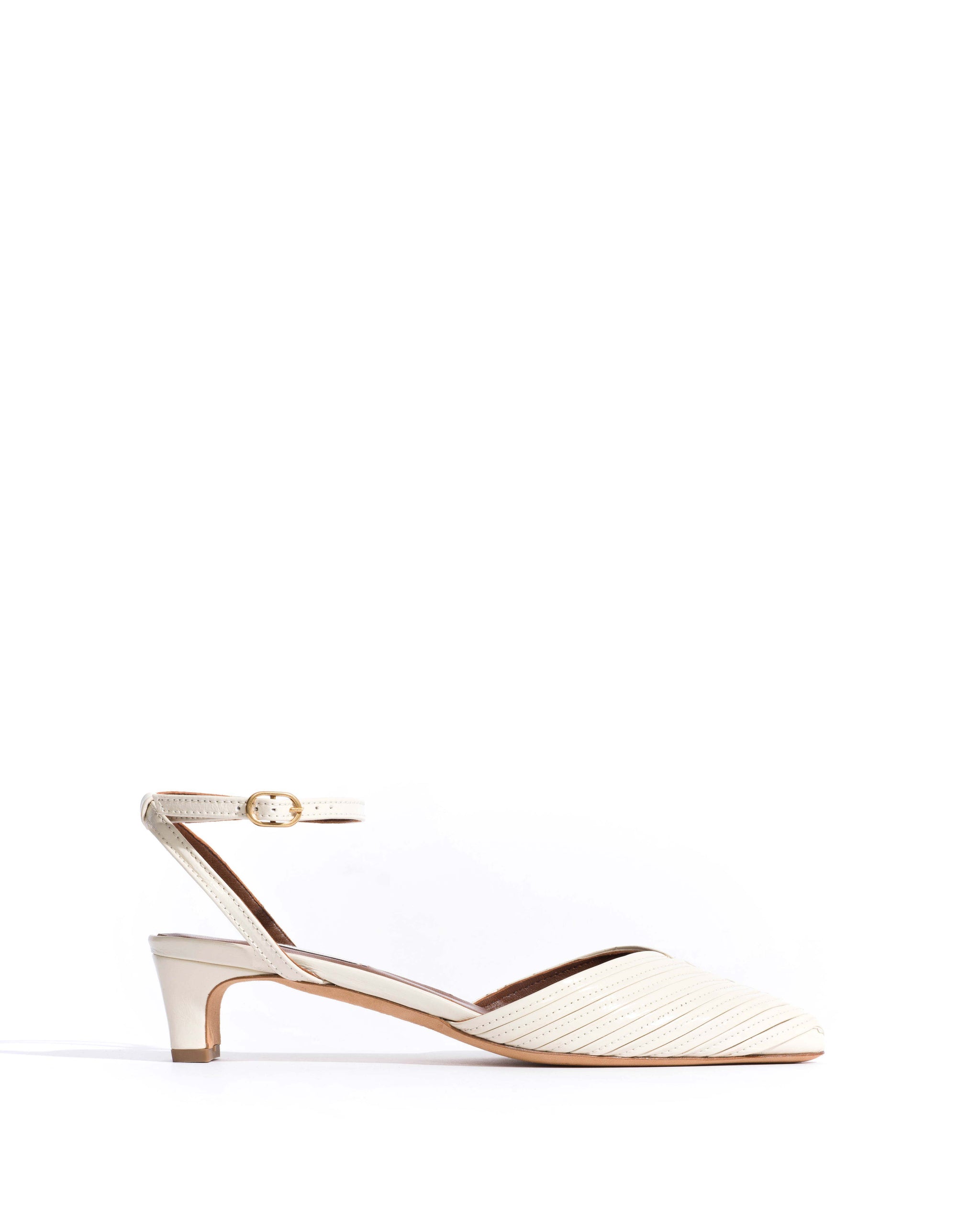 Givia 40 Crinkled polished goat White sand - Anonymous Copenhagen Heels