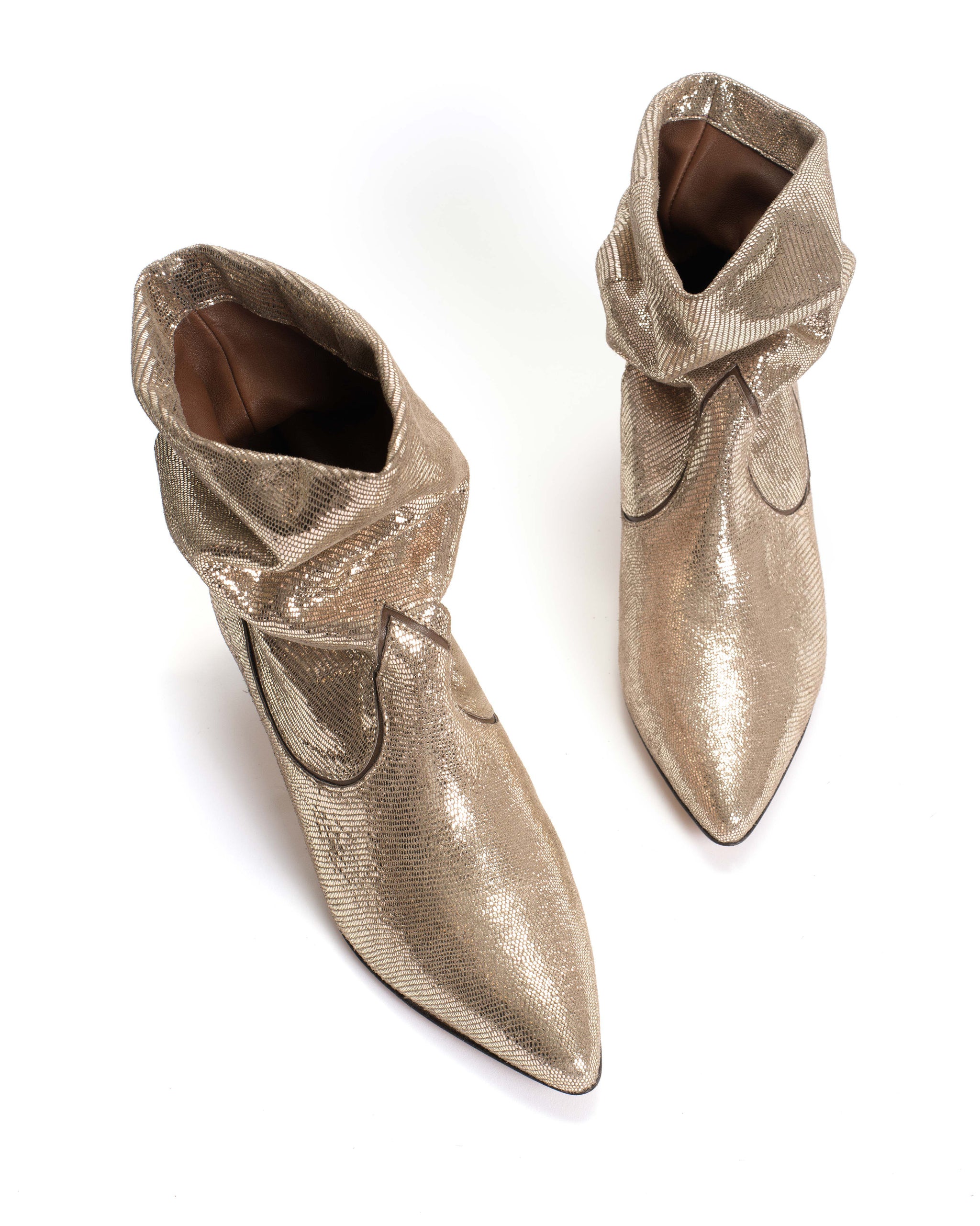 Hicha 40 stiletto Lizard metallic goat Vintage champagne - Anonymous Copenhagen