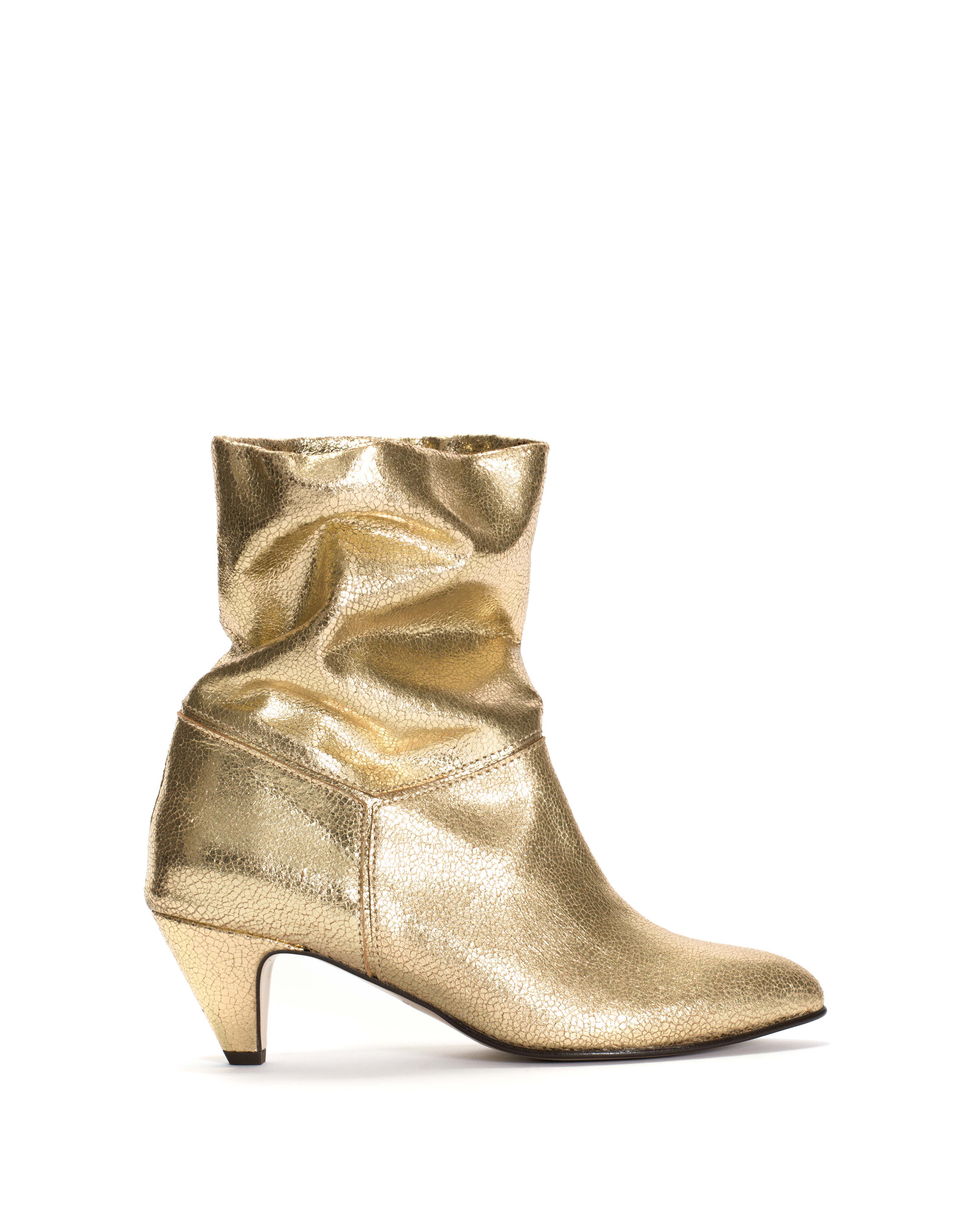 Jassi 50 stiletto Crackled metallic goat Gold