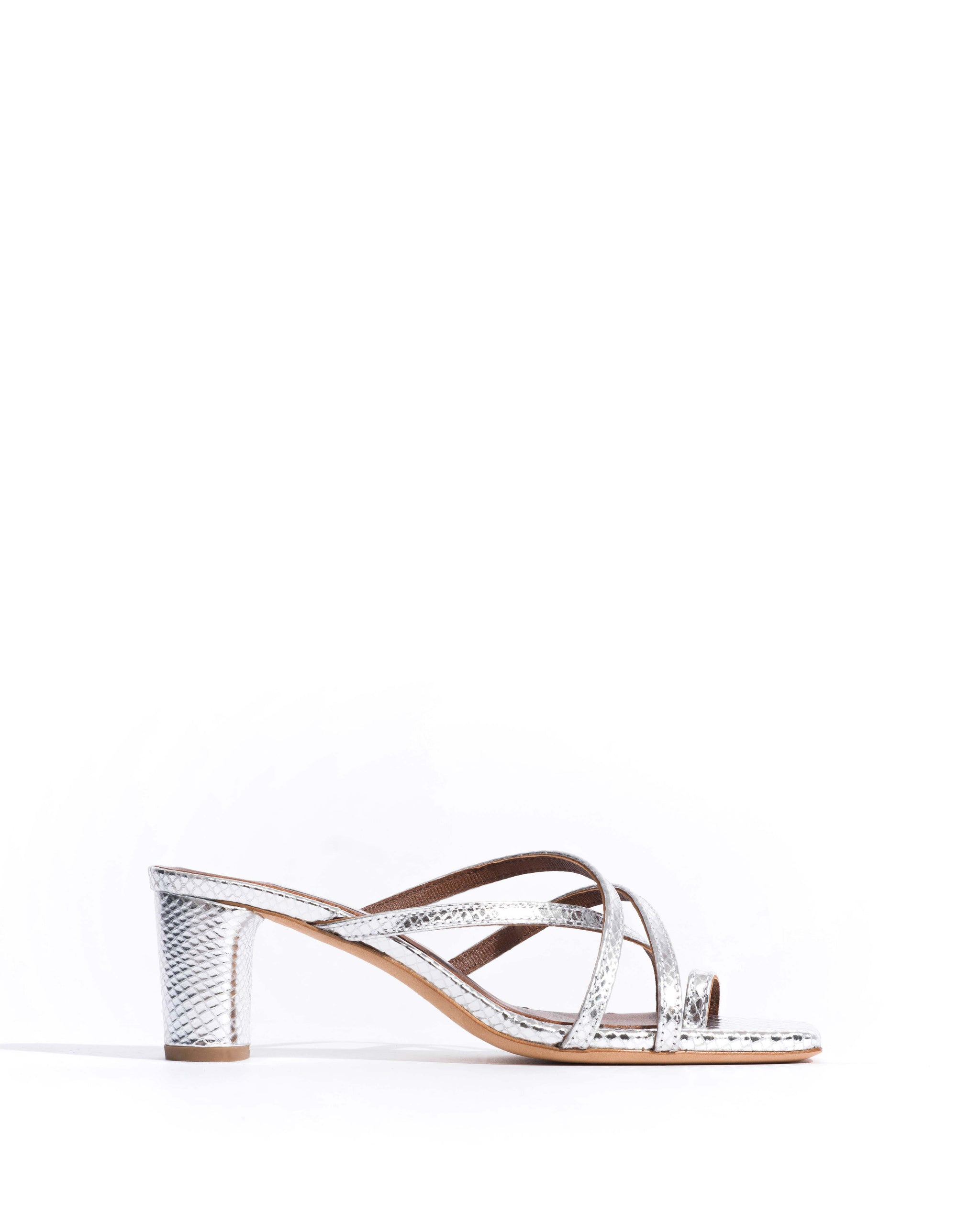 Kimber 60 Snake metallic calf Silver - Anonymous Copenhagen Heels