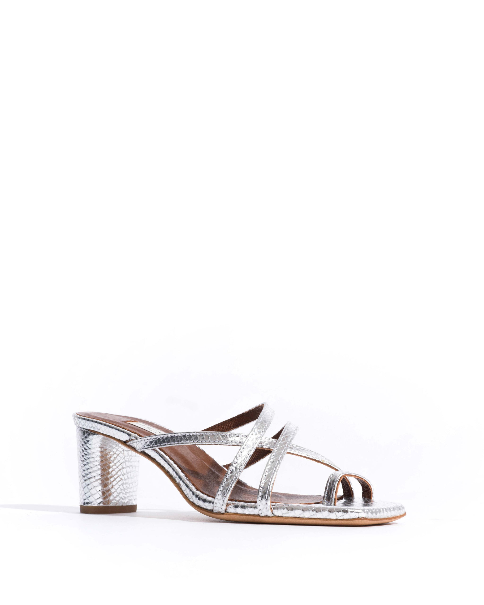 Kimber 60 Snake metallic calf Silver - Anonymous Copenhagen Heels