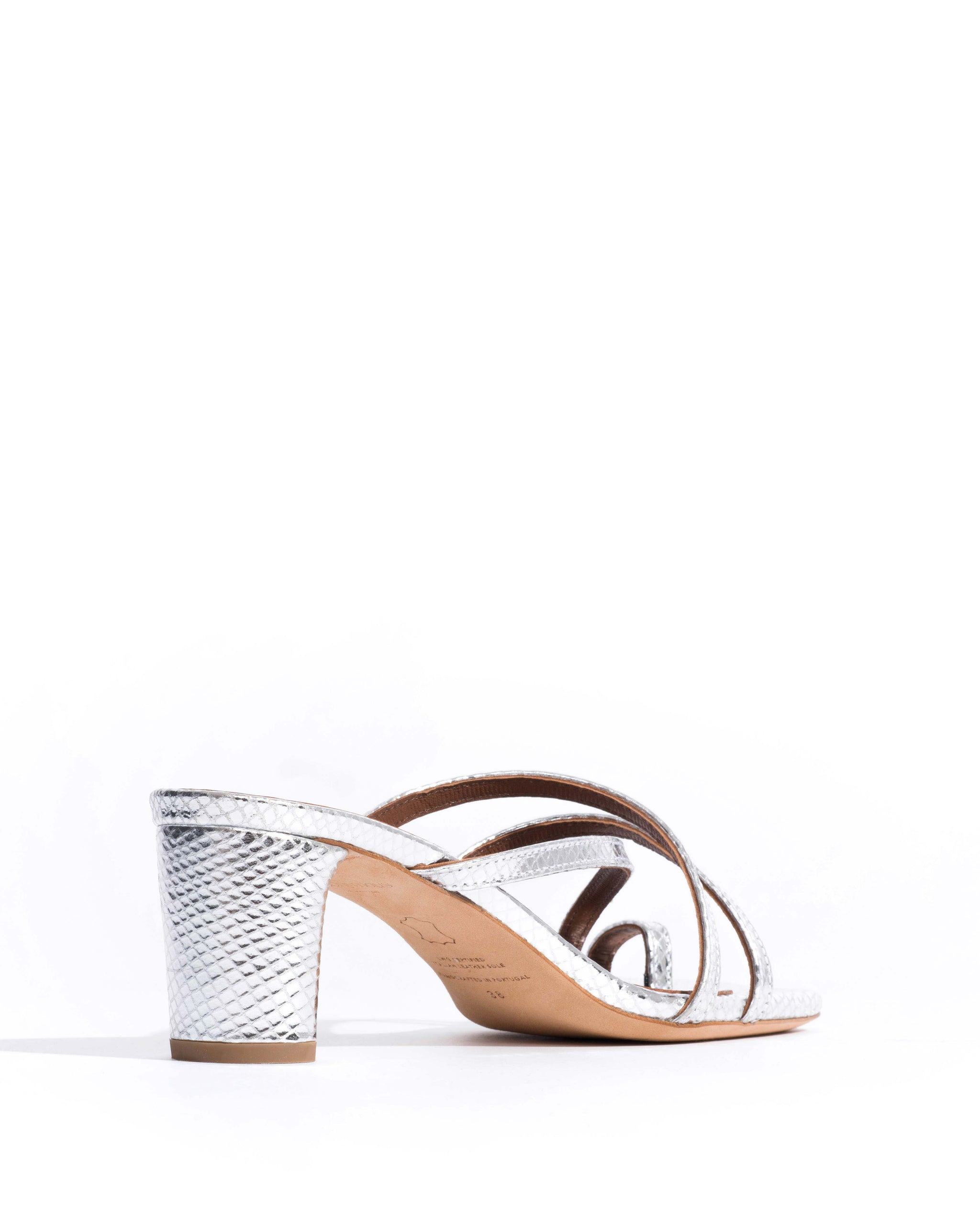 Kimber 60 Snake metallic calf Silver - Anonymous Copenhagen Heels