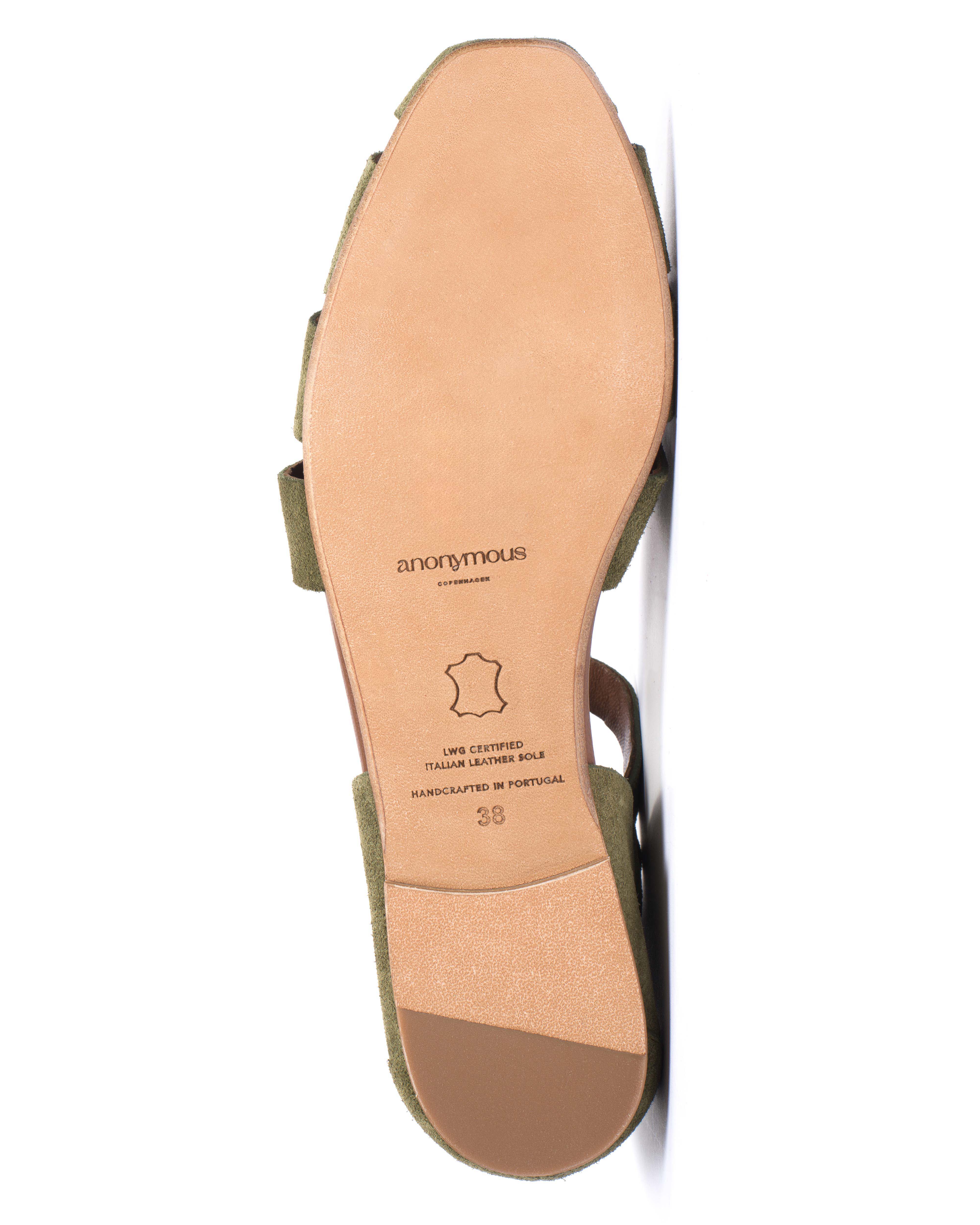 Lain flats Calf suede Olive green