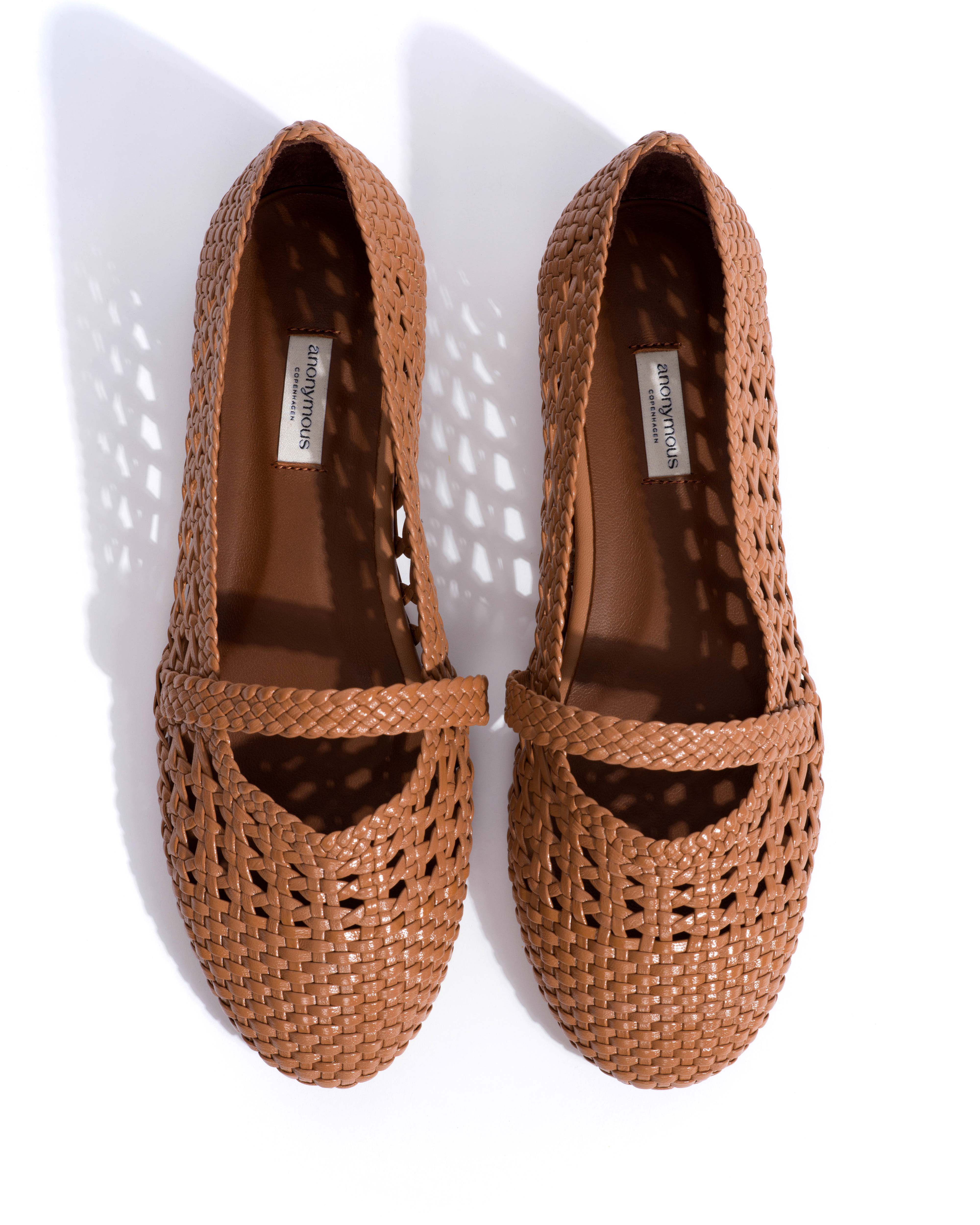 Maddie Hand-braided leather Caramel