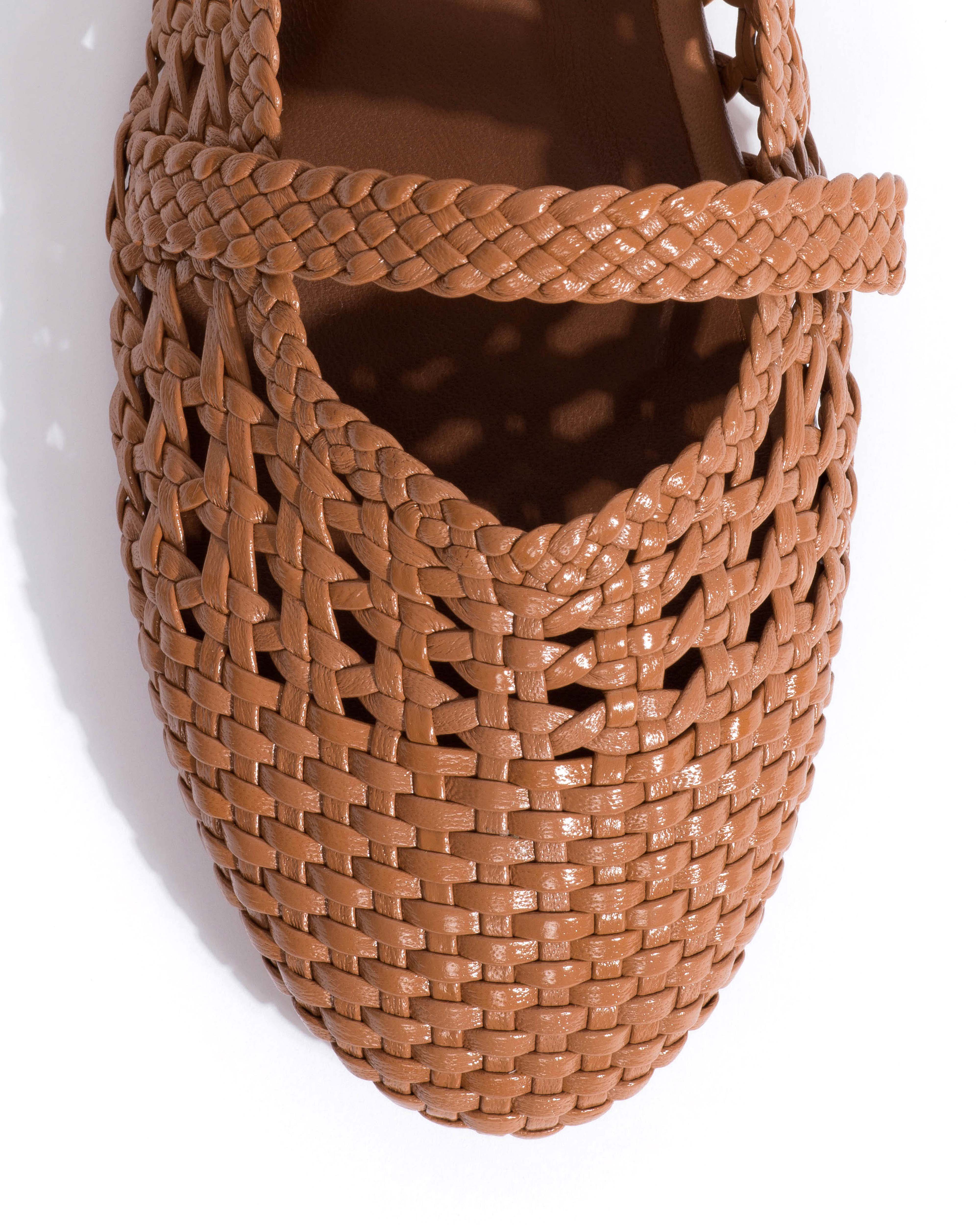 Maddie Hand-braided leather Caramel