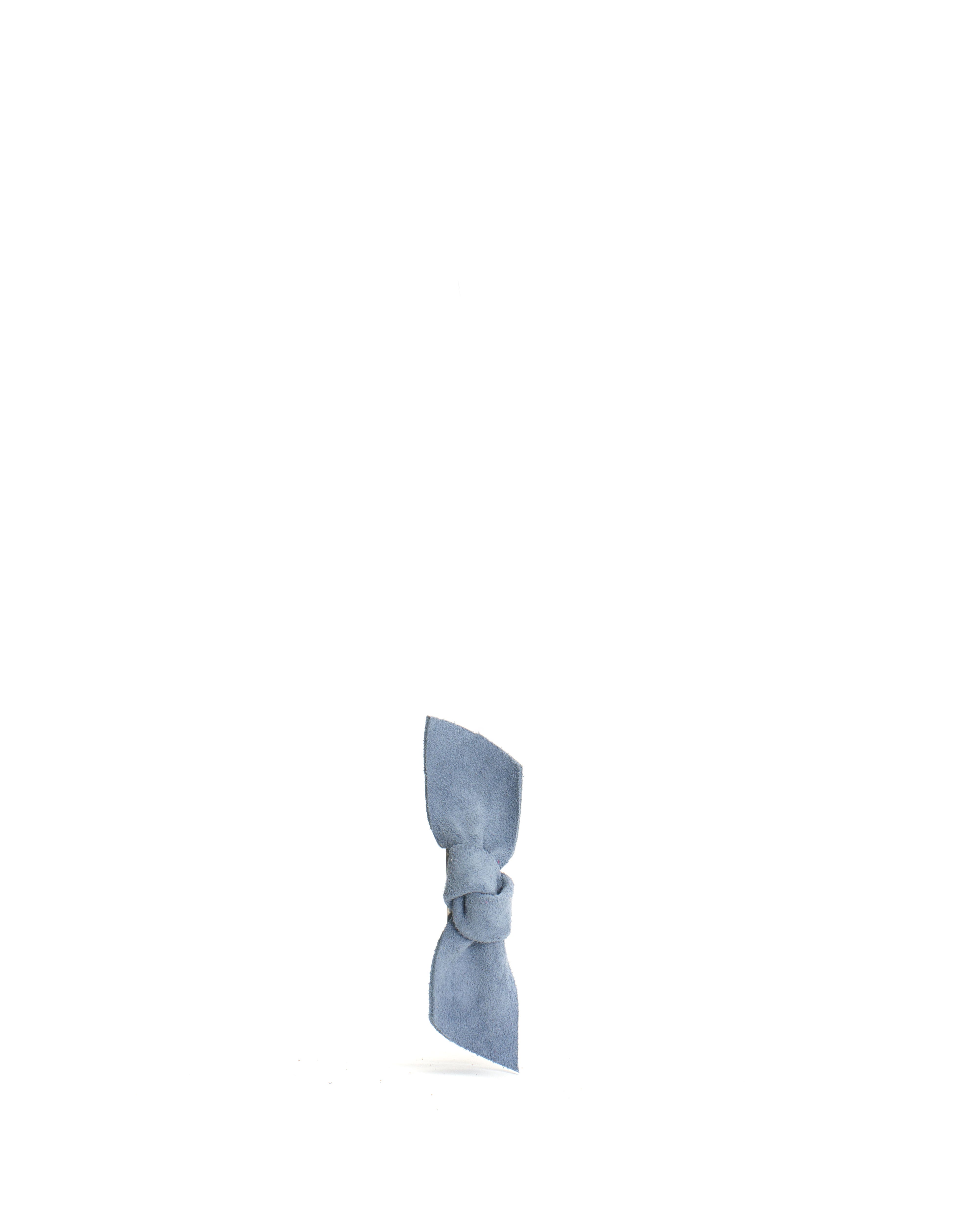 Nabie hair clip petite bow Calf suede Lichen blue