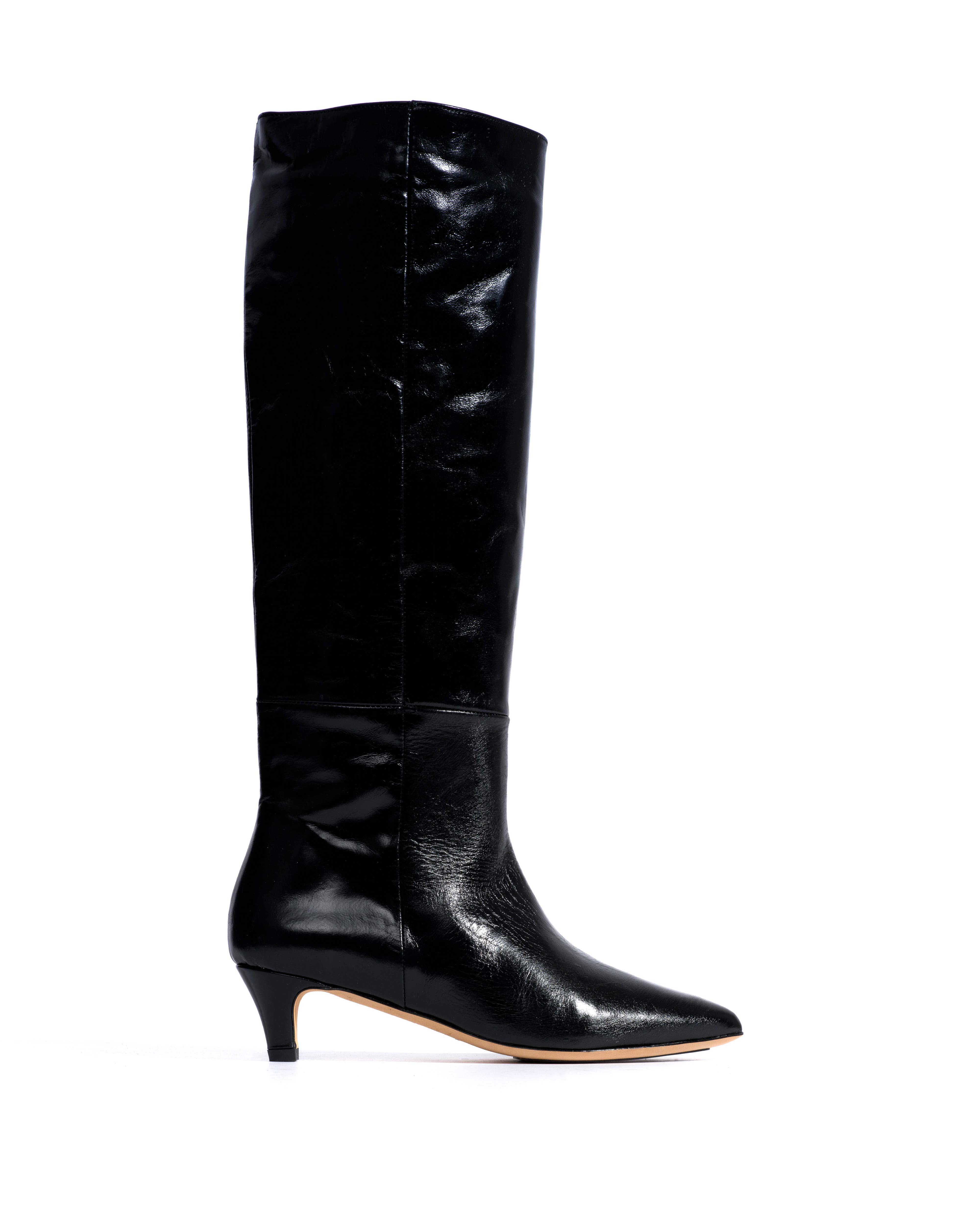 Cecilia 40 stiletto Crinkled soft calf Black
