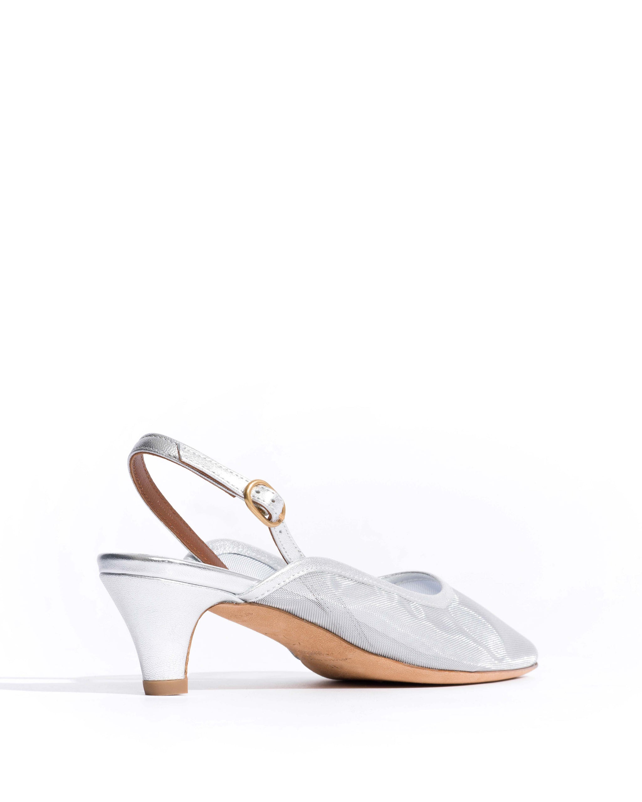 Fanny 40 stiletto mesh Metallic goat & mesh Silver - Anonymous Copenhagen Heels