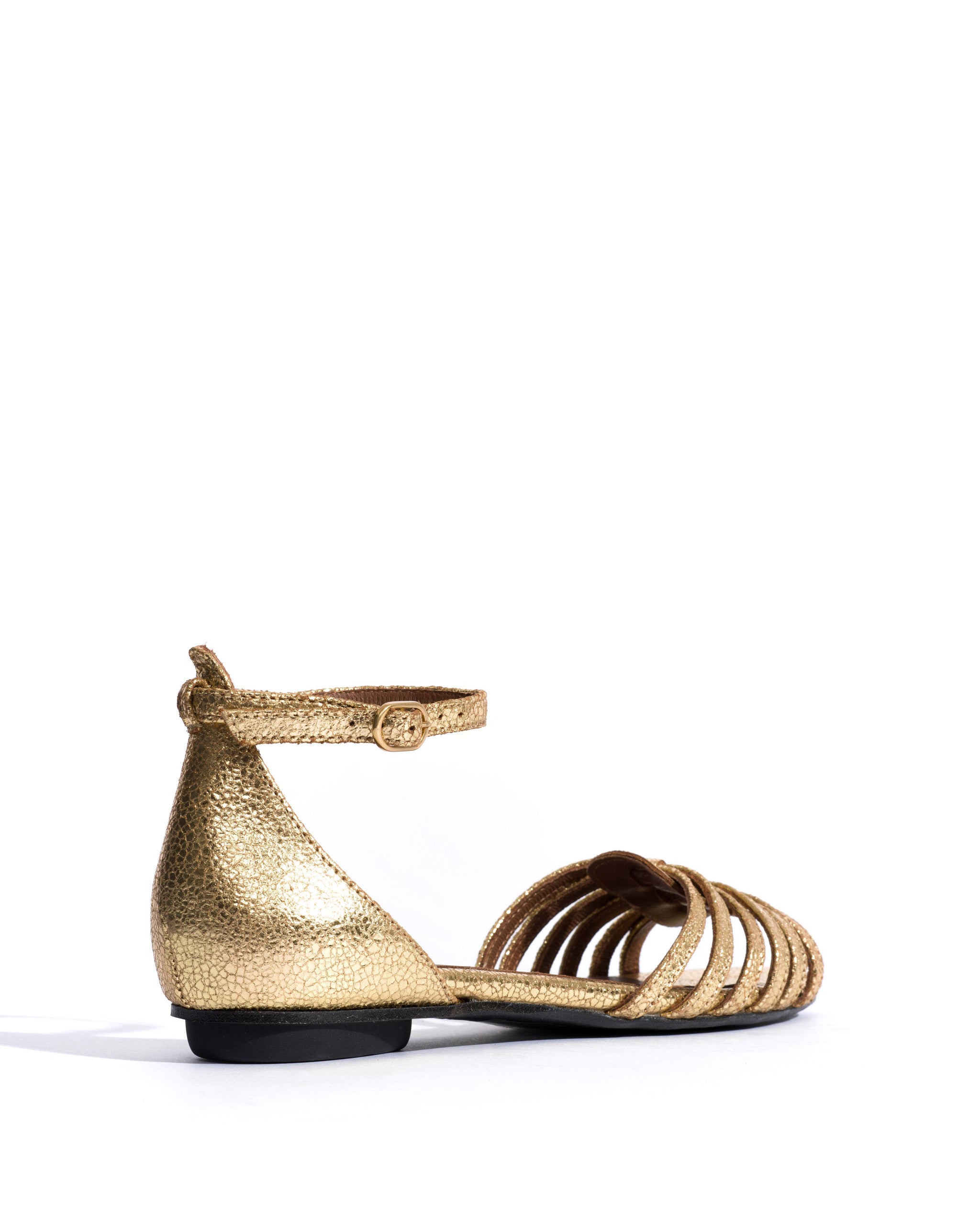 Mareike 10 Crackled metallic goat Gold - Anonymous Copenhagen Flat sandals