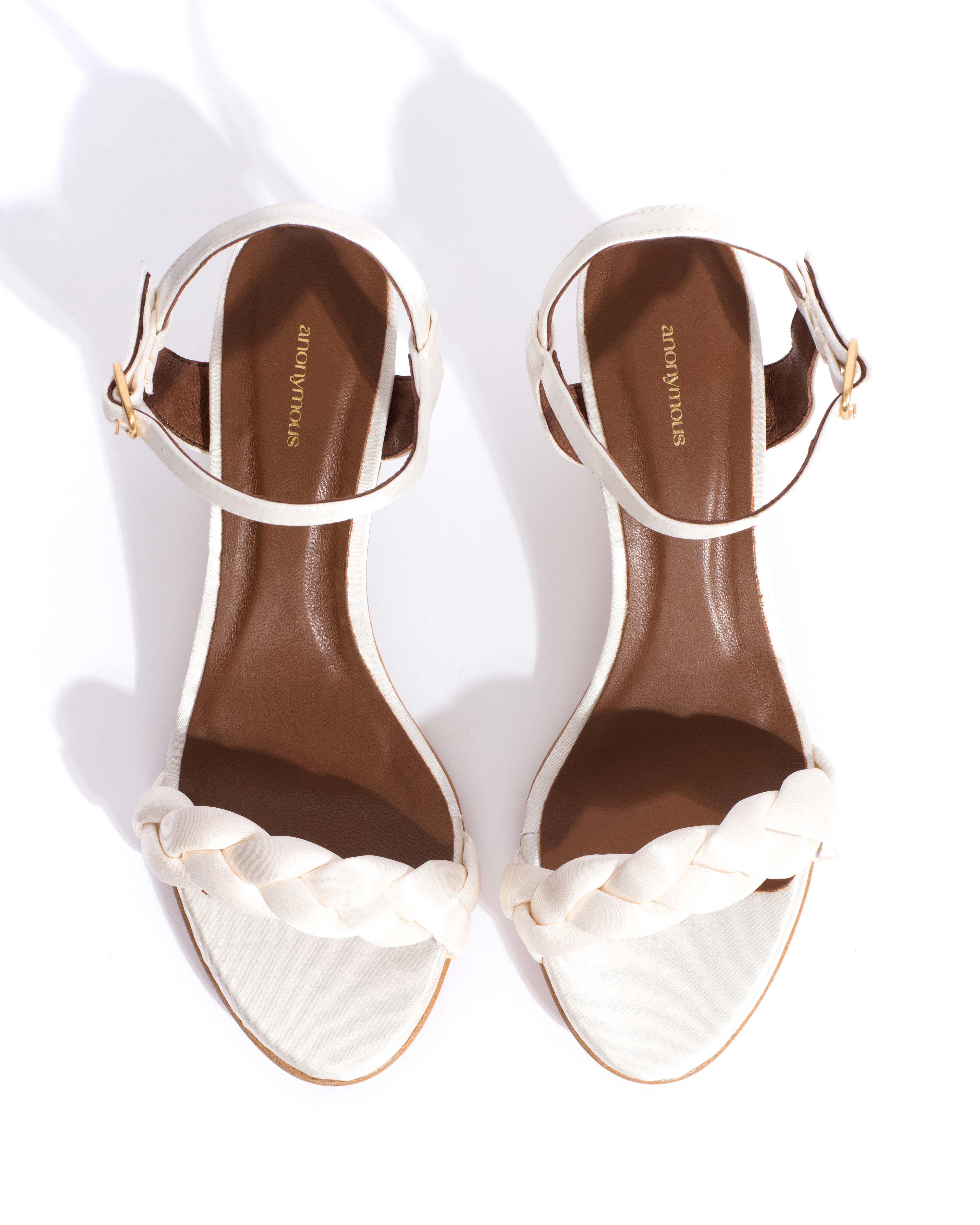 Grace 50 stiletto Antique satin Pearl white