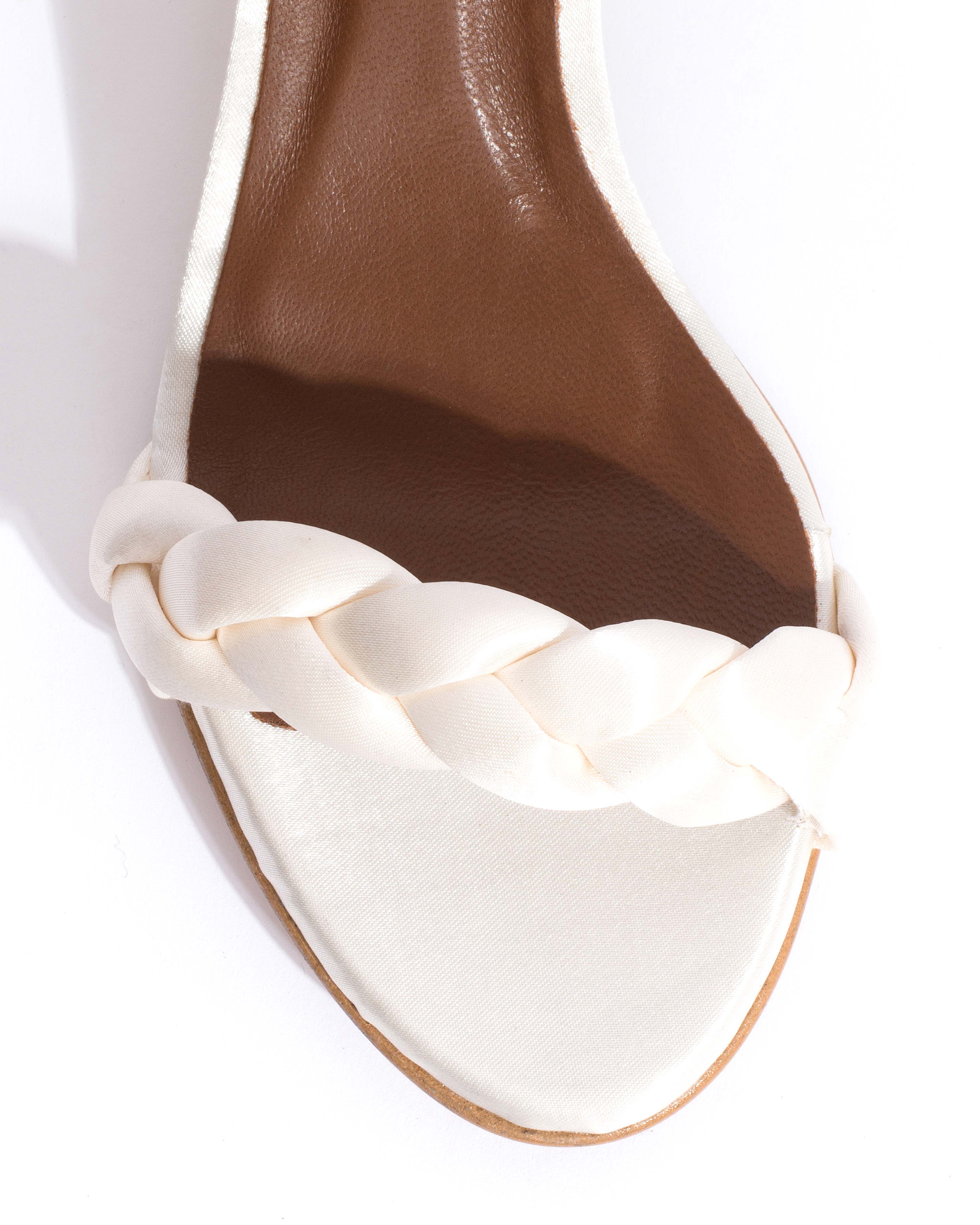 Grace 50 stiletto Antique satin Pearl white