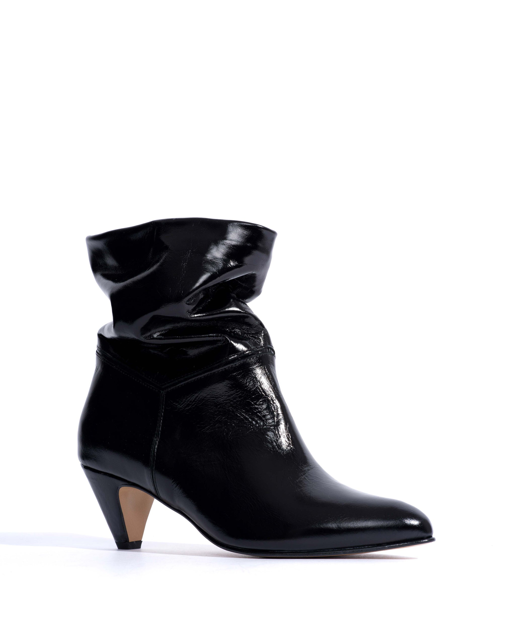 Jassi 50 stiletto Crinkled polished goat Black - Anonymous Copenhagen Ankle boots