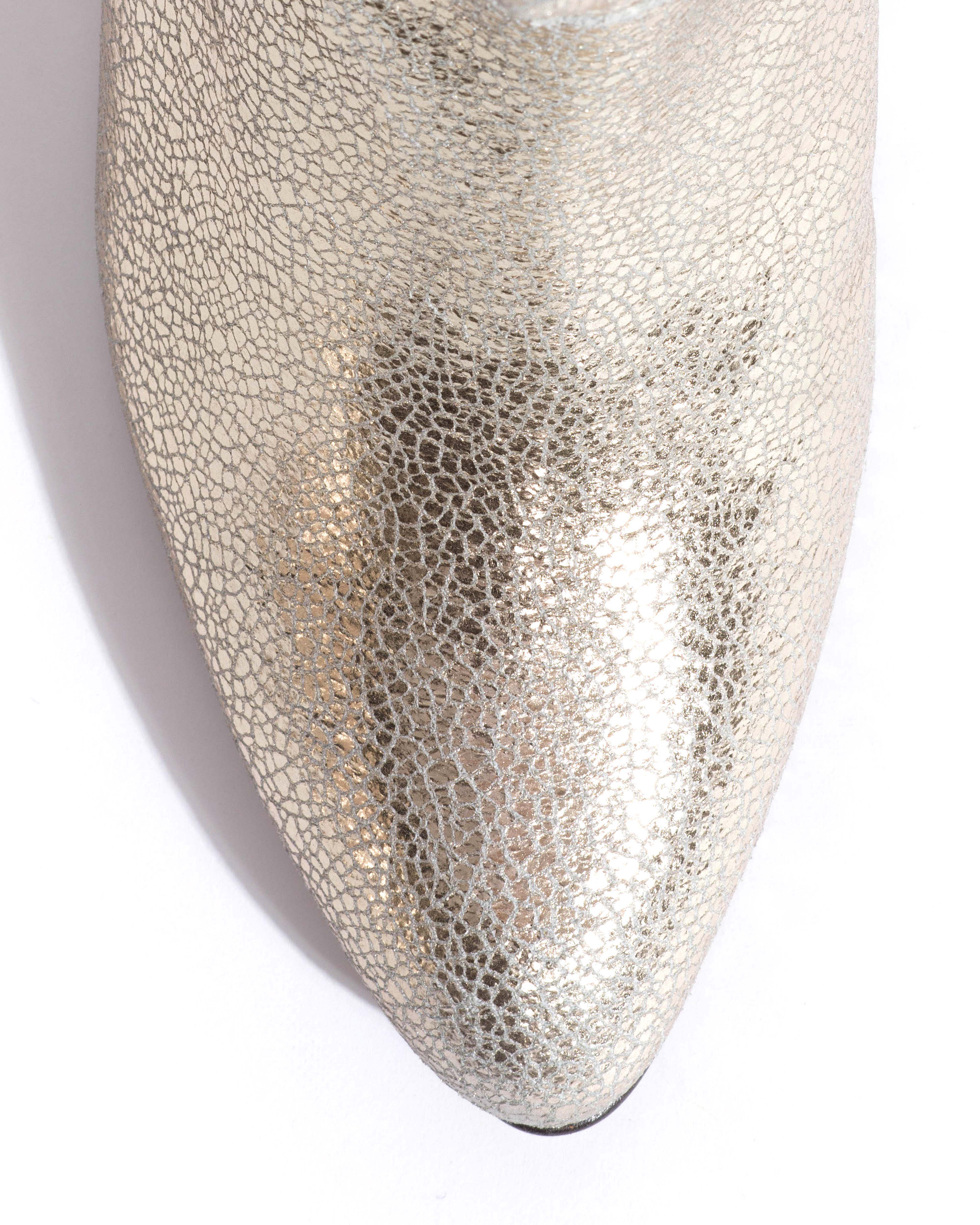 Jassi 50 stiletto Crackled metallic goat Champagne