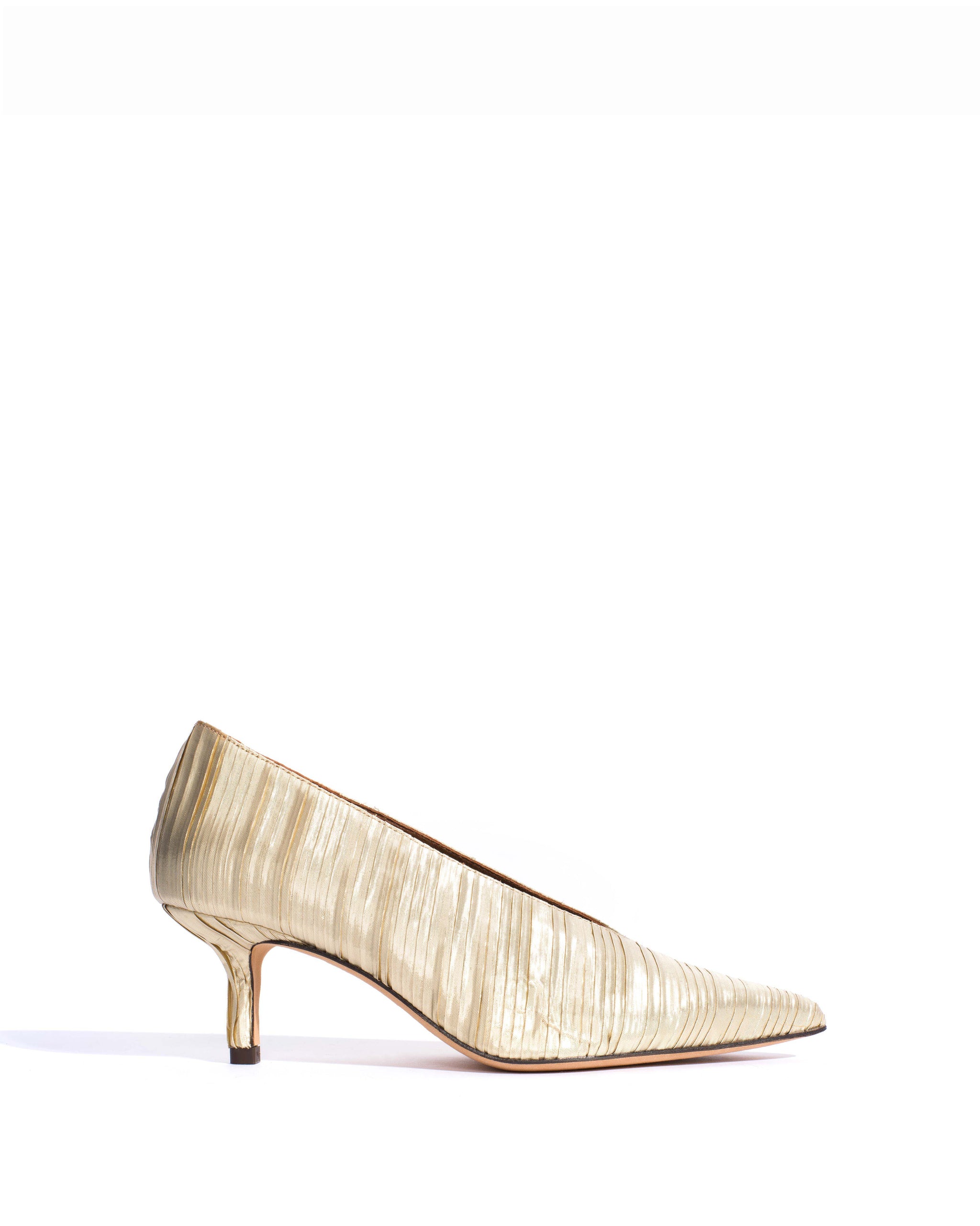 Phia 55 pin Pleated satin Champagne - Anonymous Copenhagen Shoes