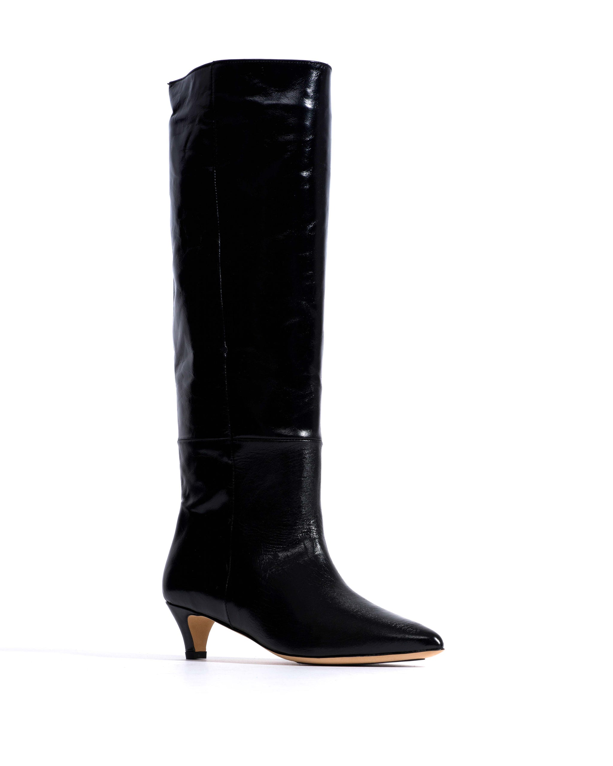 Cecilia 40 stiletto Crinkled soft calf Black - Anonymous Copenhagen High shaft boots