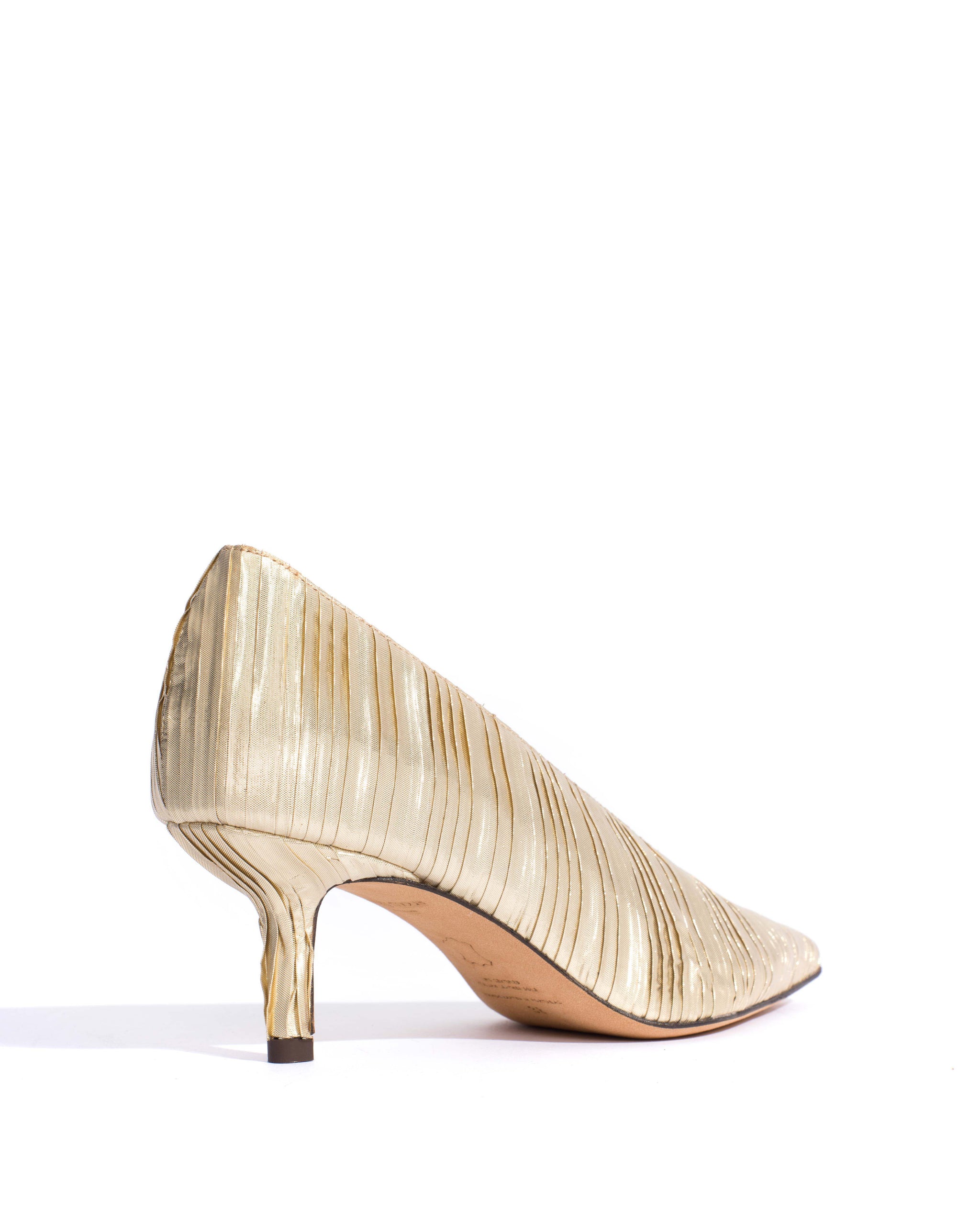 Phia 55 pin Pleated satin Champagne - Anonymous Copenhagen Shoes