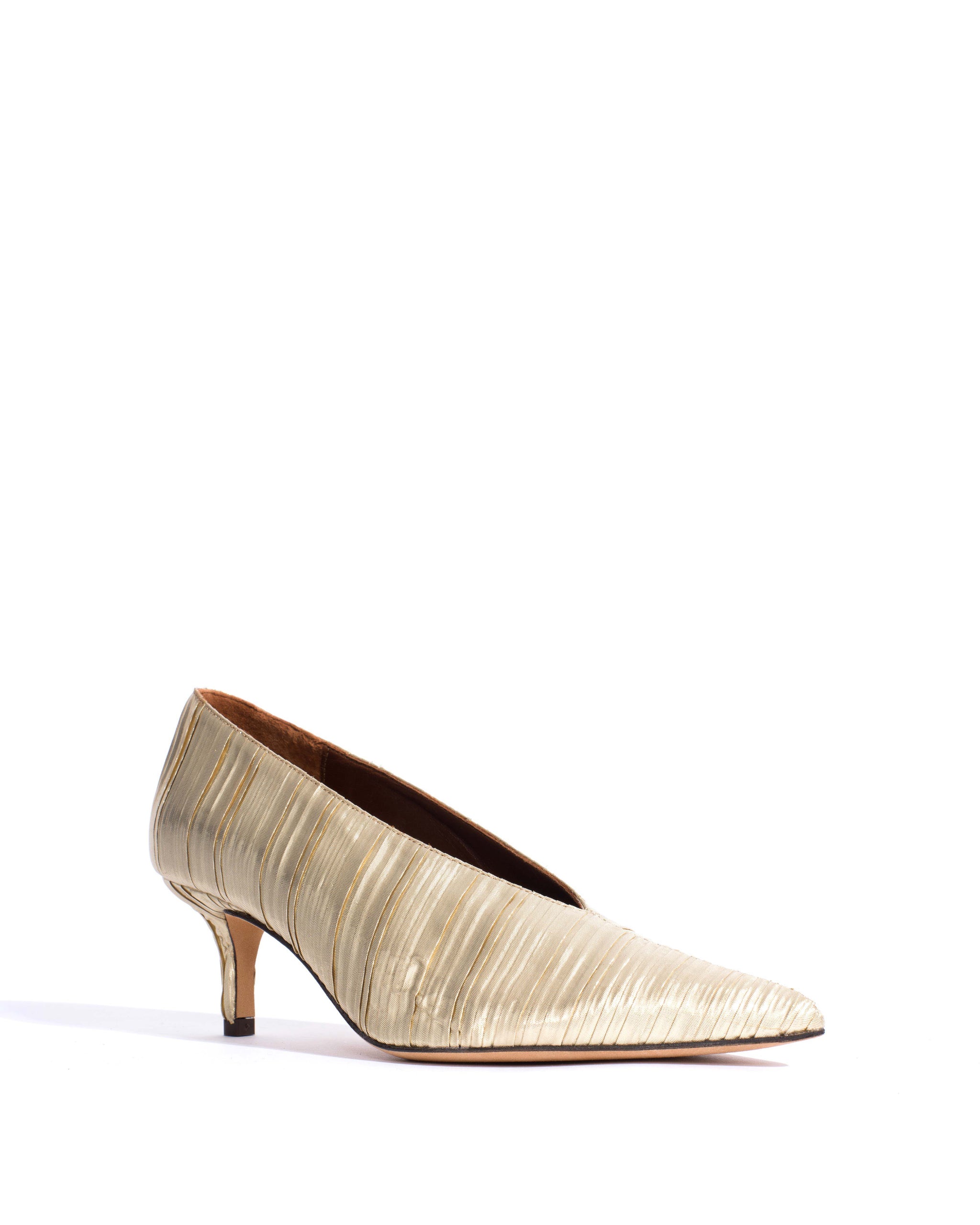 Phia 55 pin Pleated satin Champagne - Anonymous Copenhagen Shoes