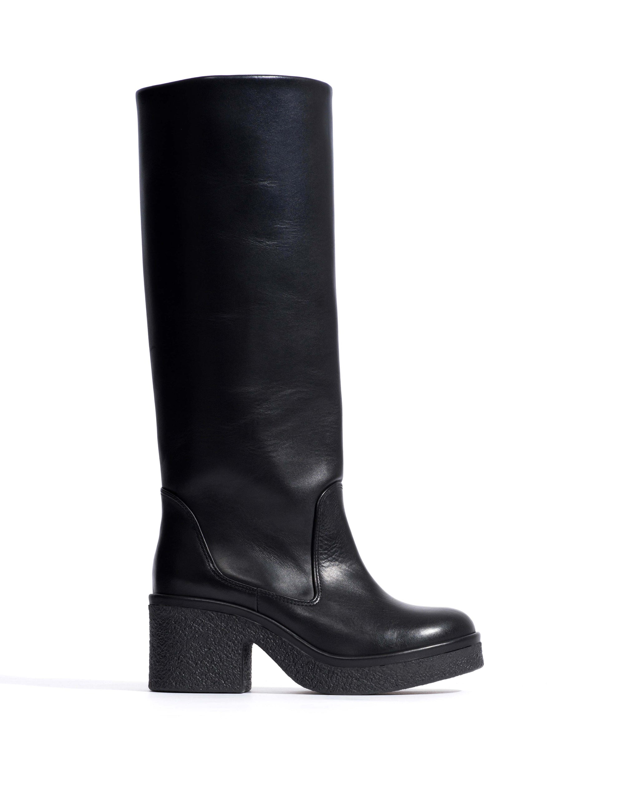 Valle 65 platform Soft calf & sole Black & black