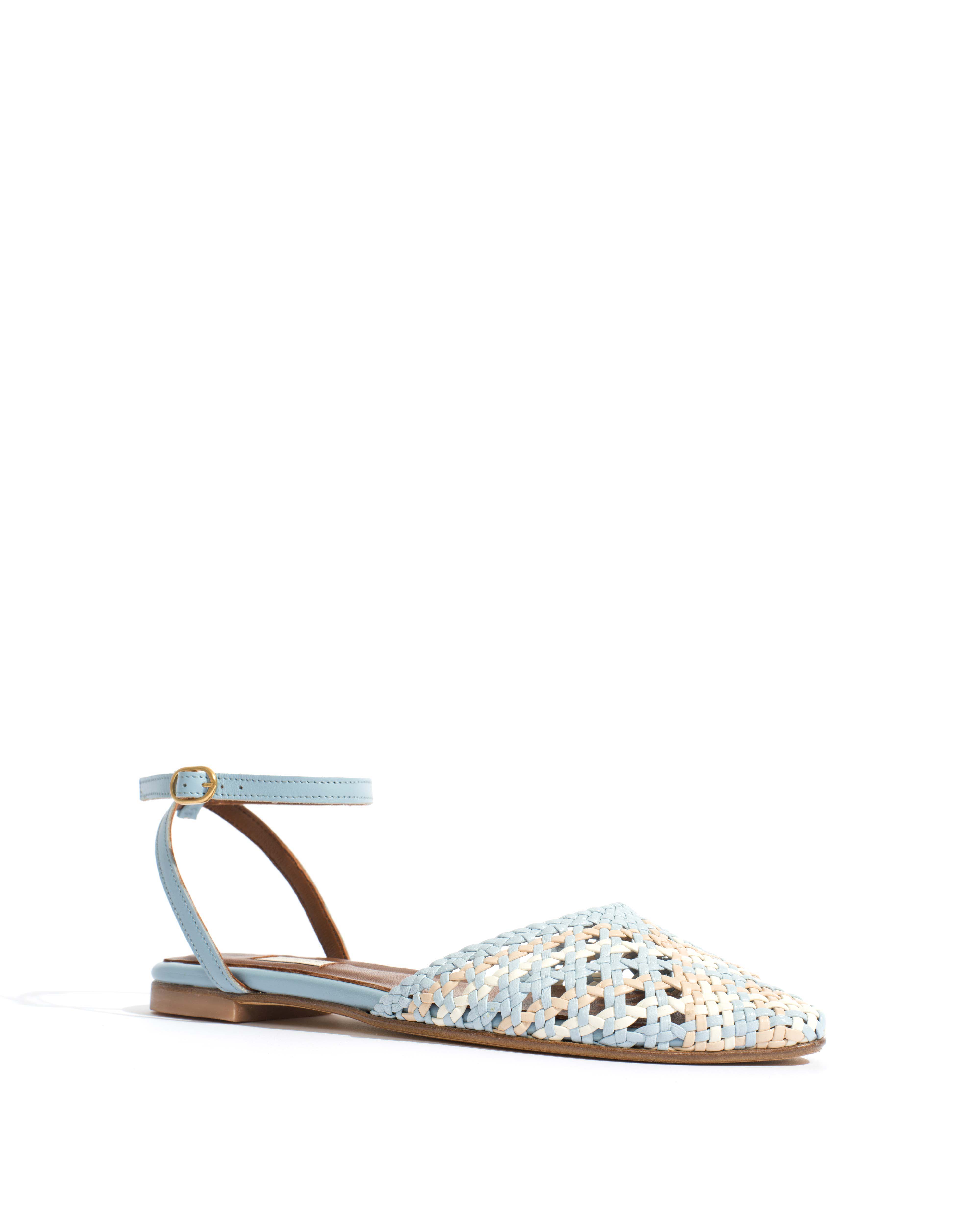 Senara 10 Hand-braided leather Lichen blue mix