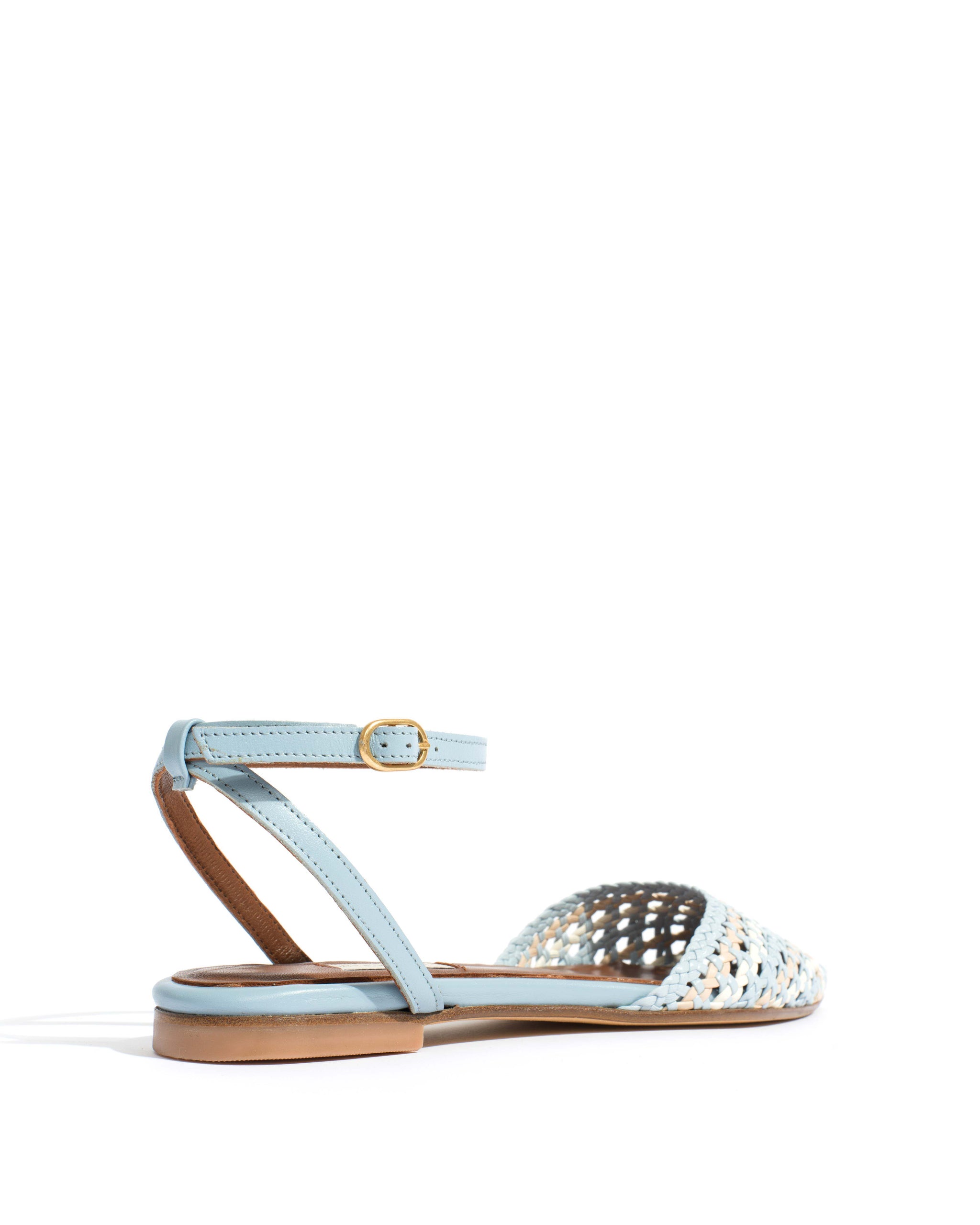 Senara 10 Hand-braided leather Lichen blue mix - Anonymous Copenhagen Shoes
