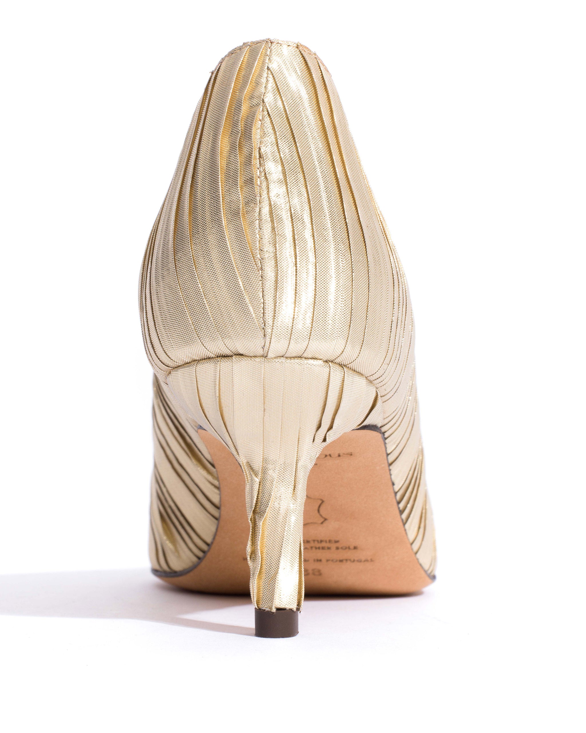 Phia 55 pin Pleated satin Champagne - Anonymous Copenhagen Shoes