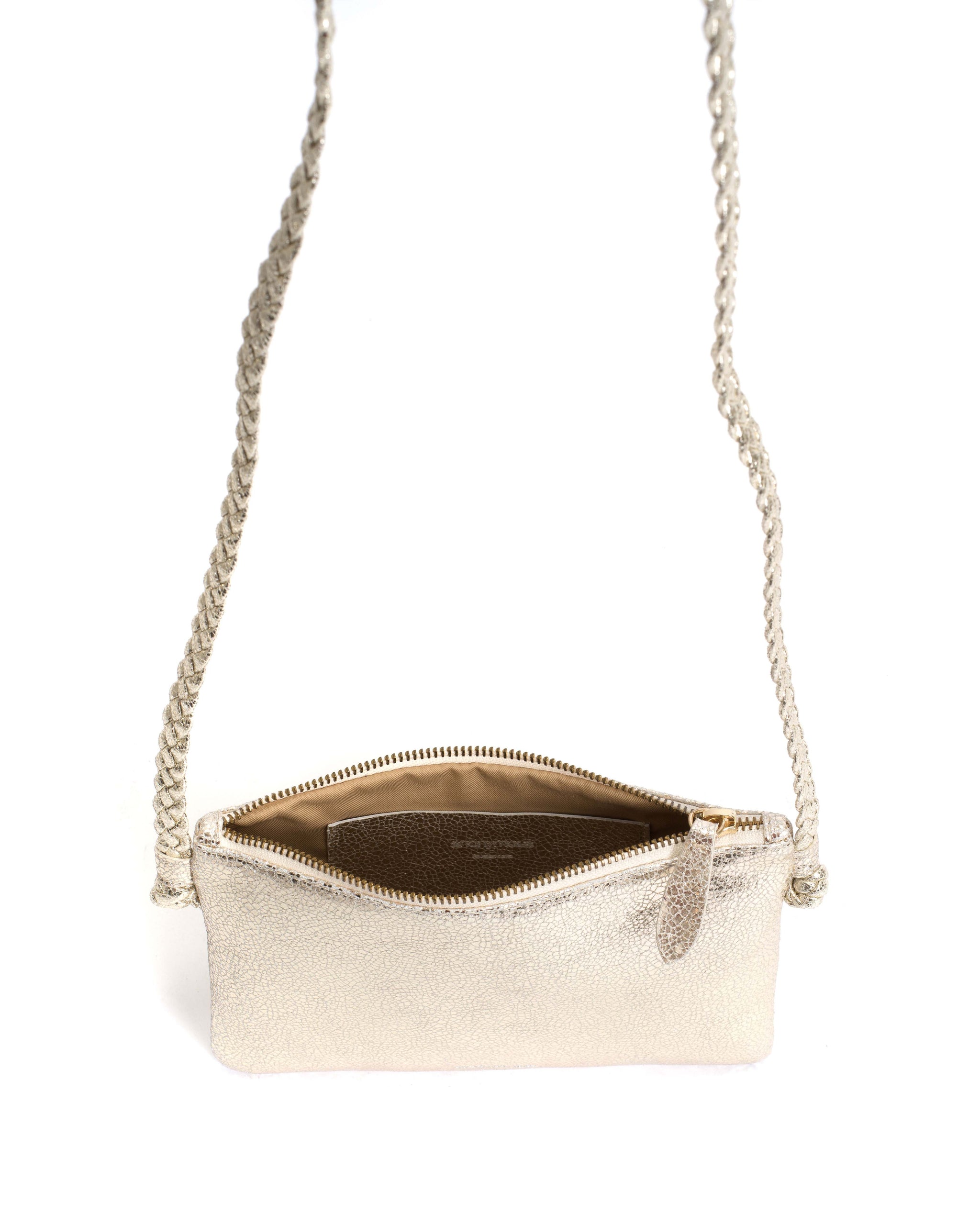 Thinna clutch Crackled metallic goat Champagne - Anonymous Copenhagen