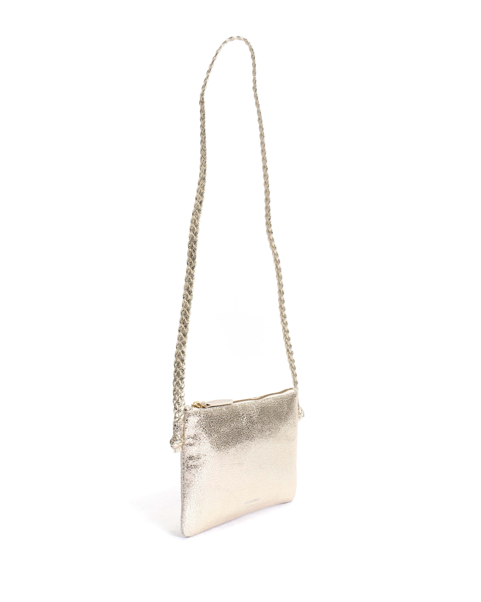 Thinna clutch Crackled metallic goat Champagne - Anonymous Copenhagen