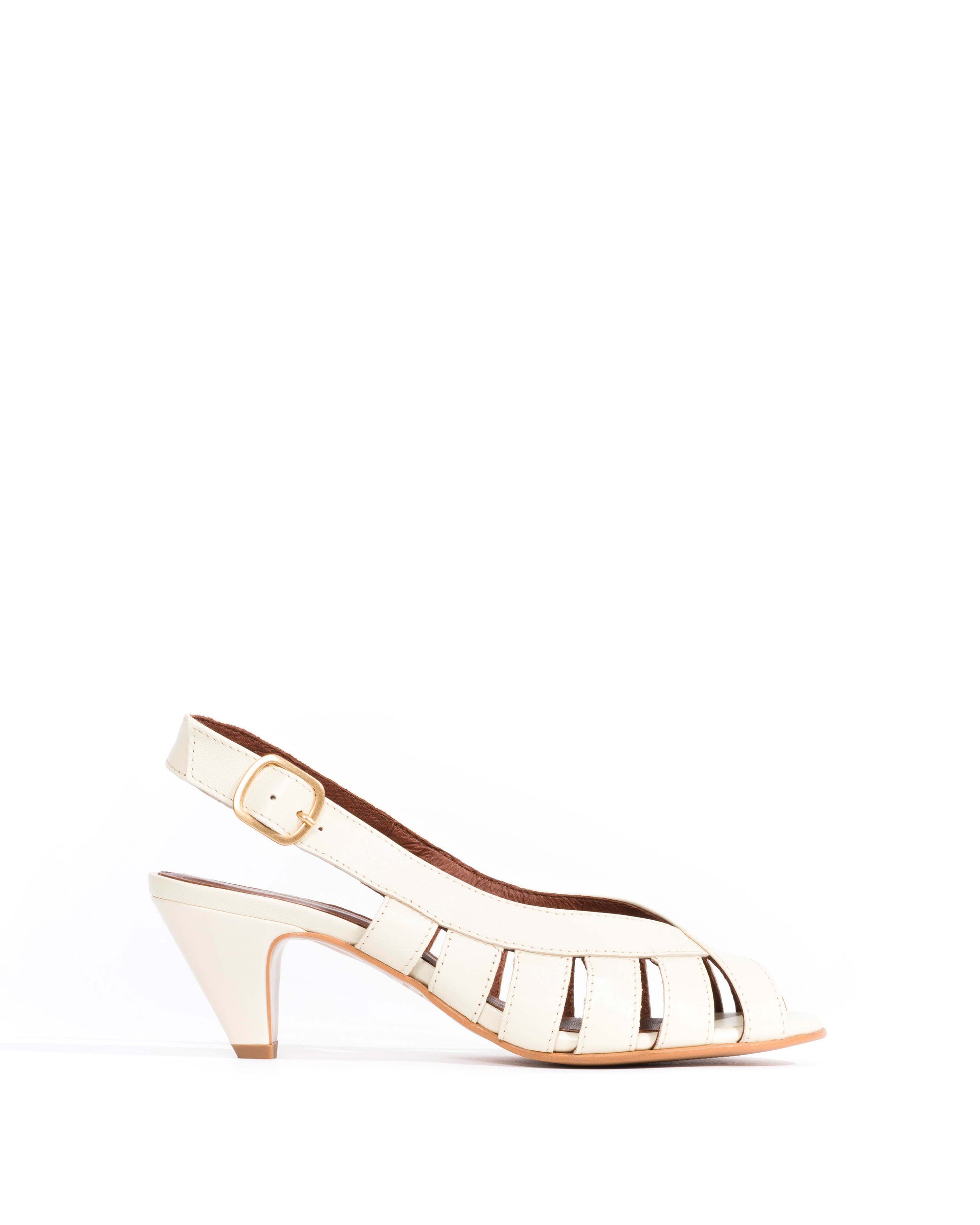 Sophie 50 stiletto Shiny lamb White sand - Anonymous Copenhagen Heels
