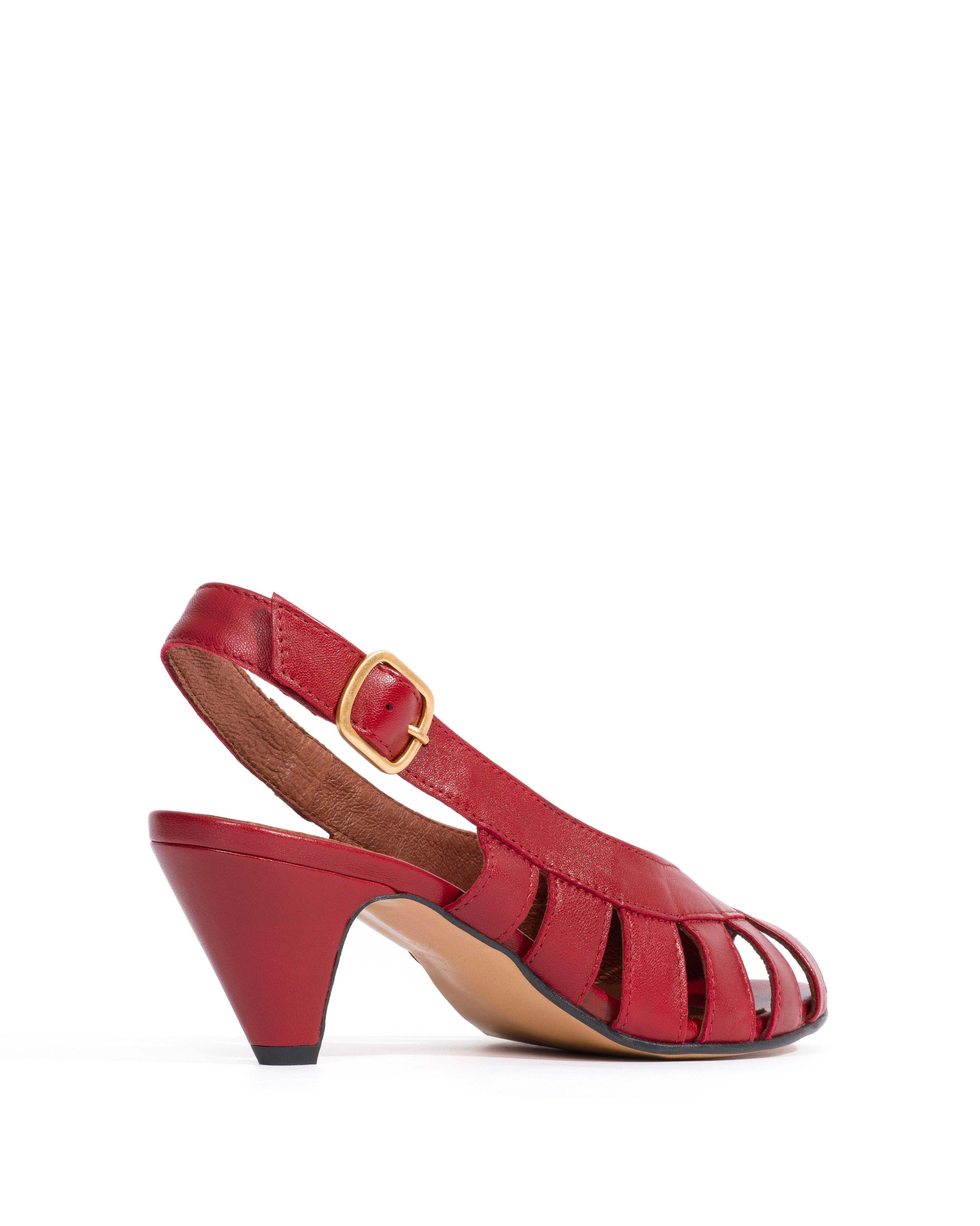 Sophie 50 stiletto Shiny lamb Pomegranate