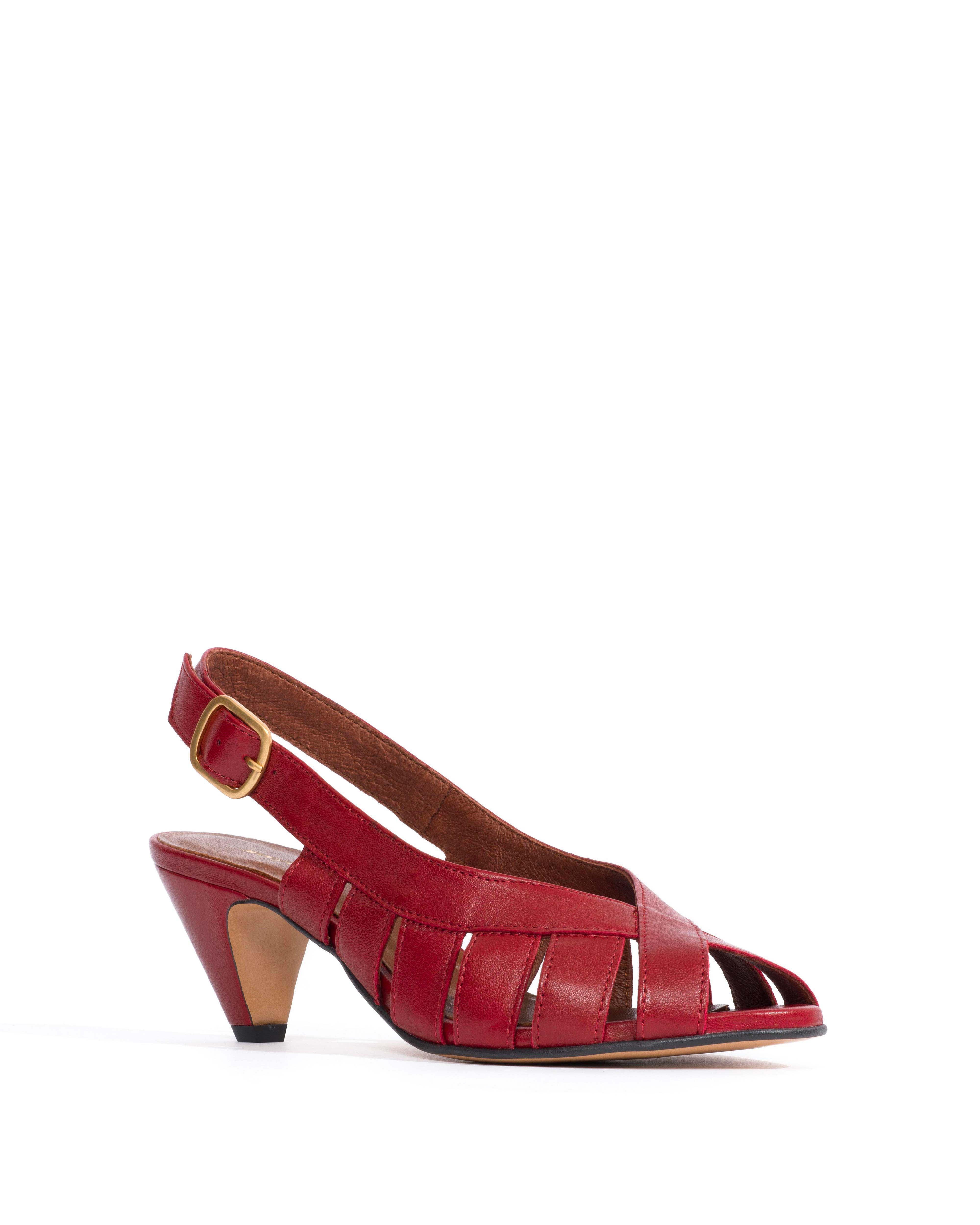Sophie 50 stiletto Shiny lamb Pomegranate