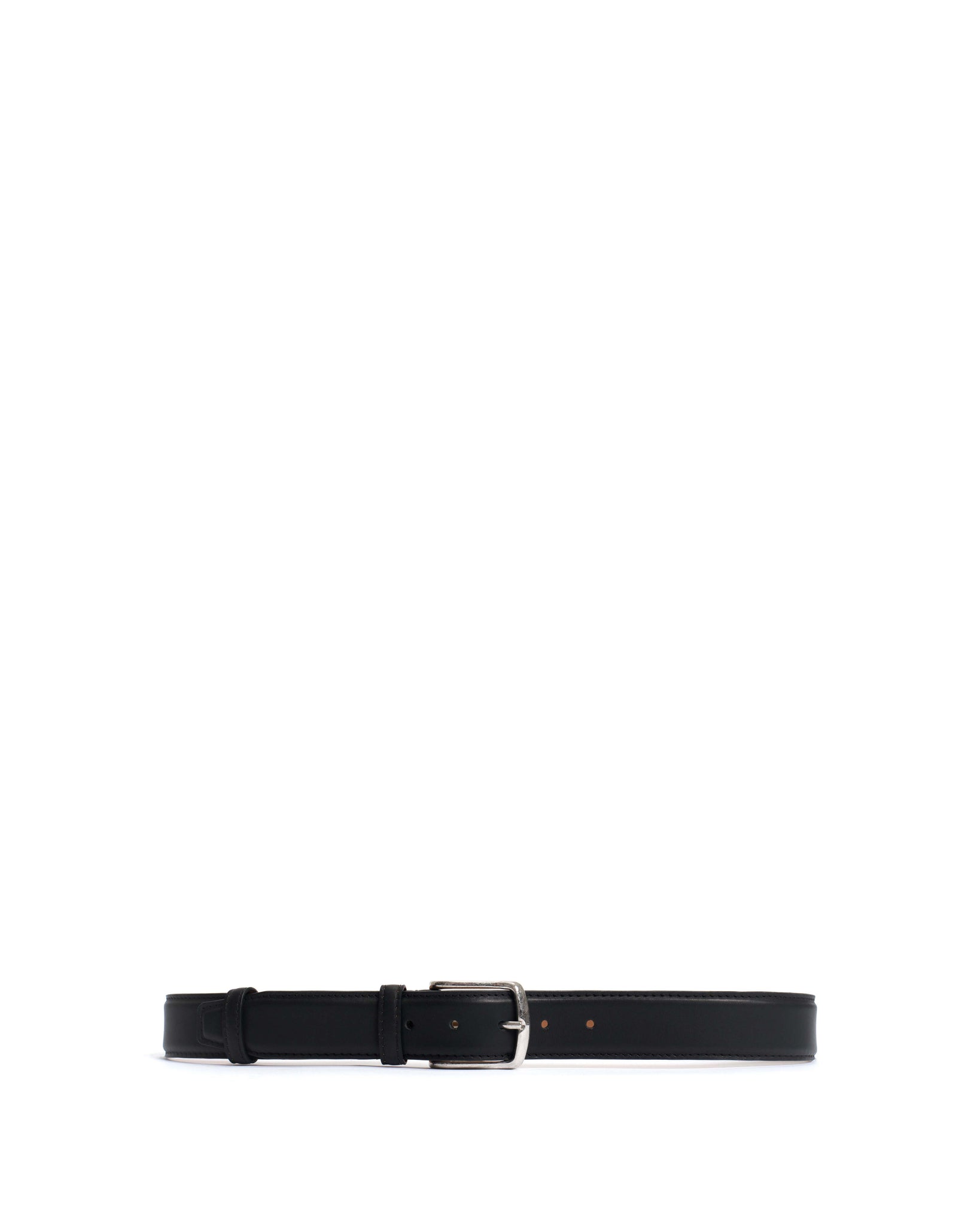Quinn classic unisex leather belt Soft calf Black & silver buckle - Anonymous Copenhagen
