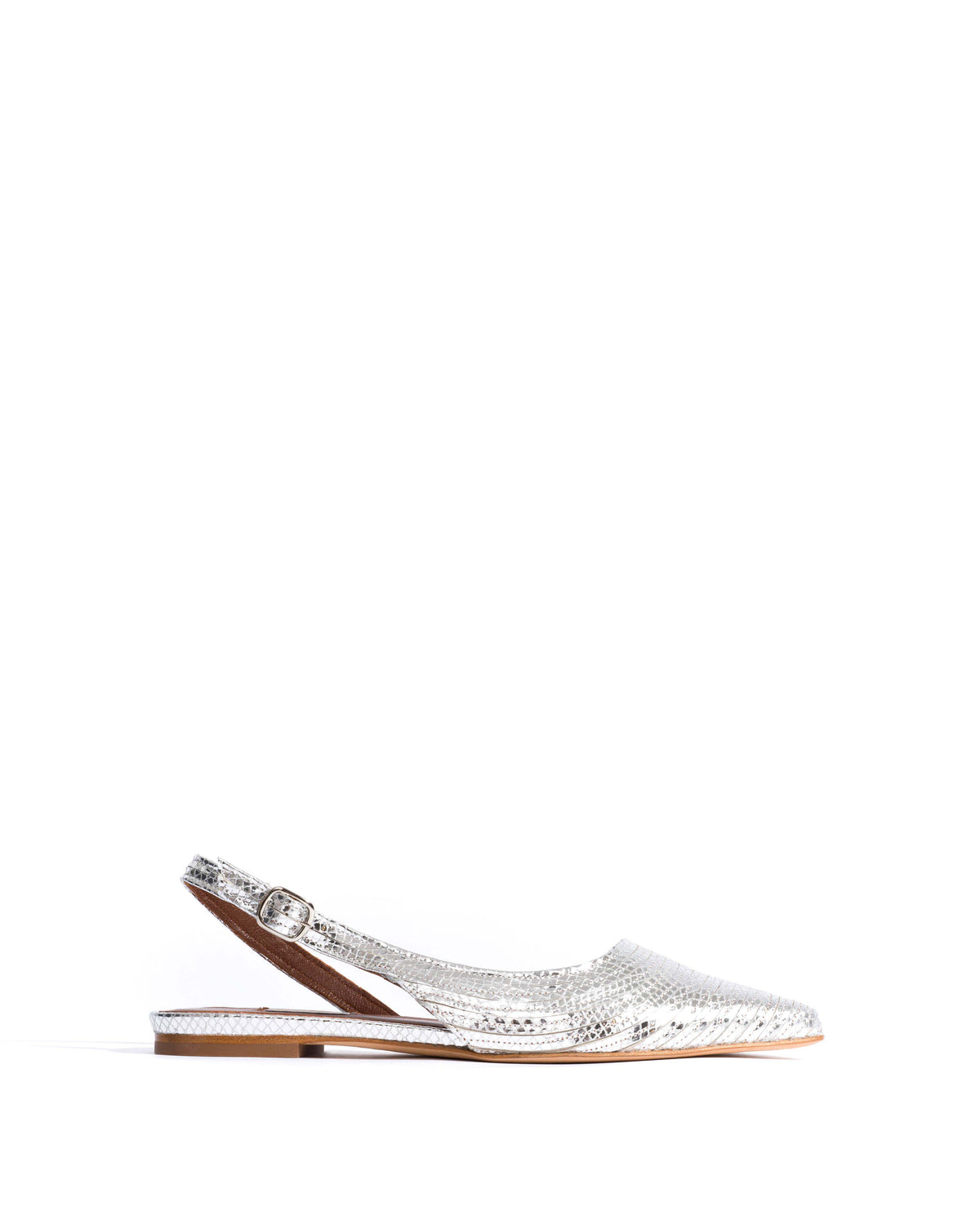 Carla 10 Snake metallic calf Silver