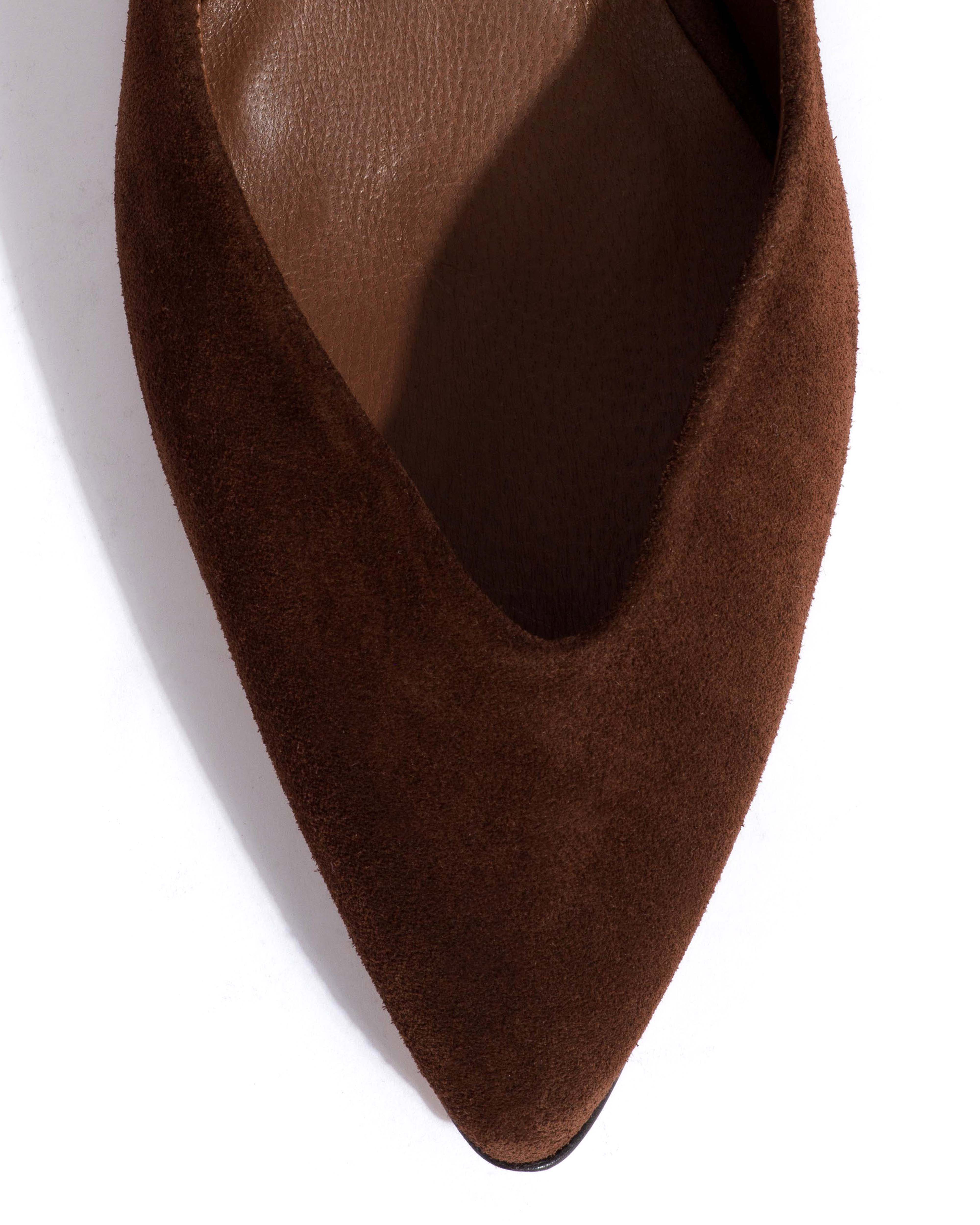 Trini 40 stiletto Calf suede Chocolate