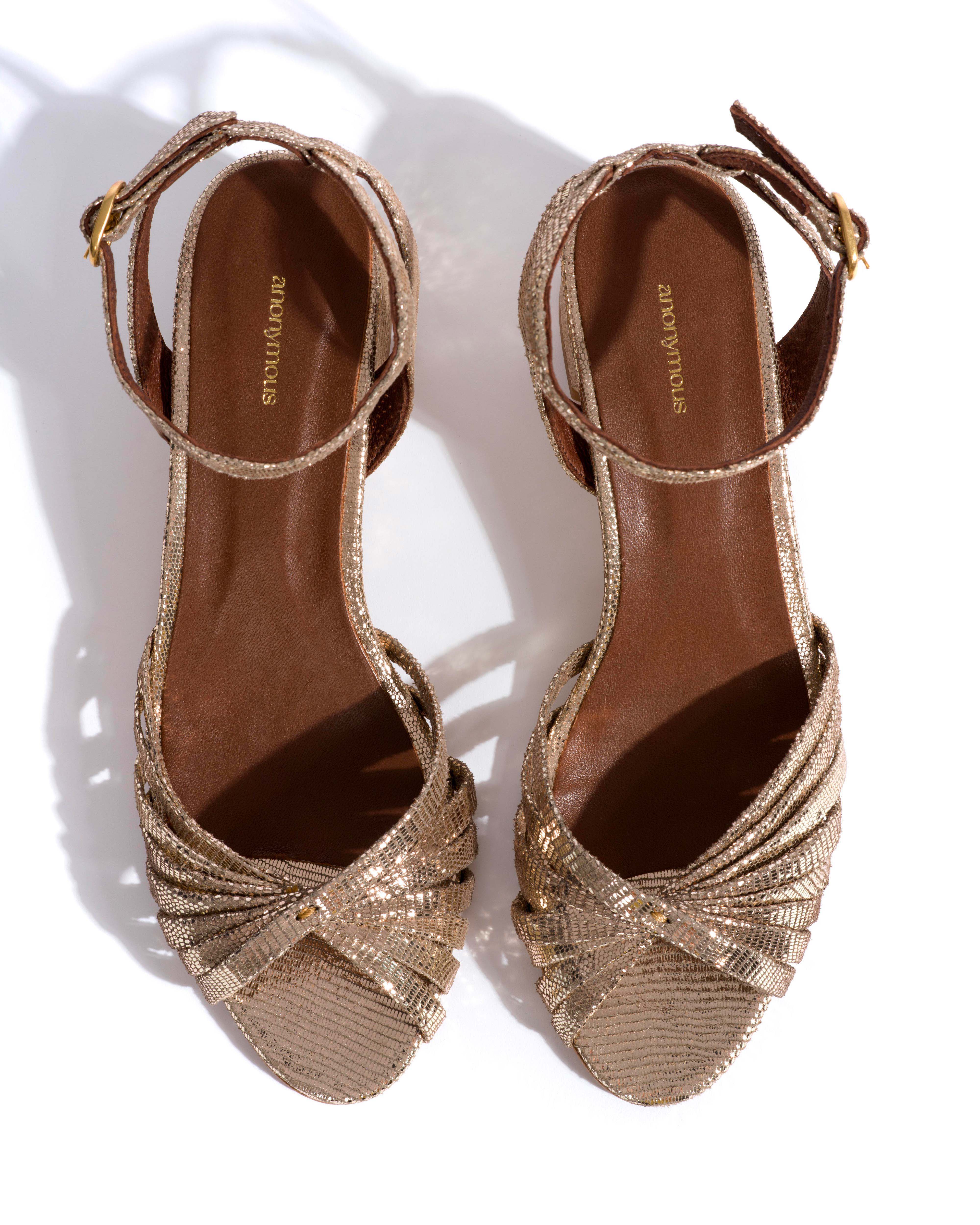 Margriet Lizard metallic goat Vintage champagne