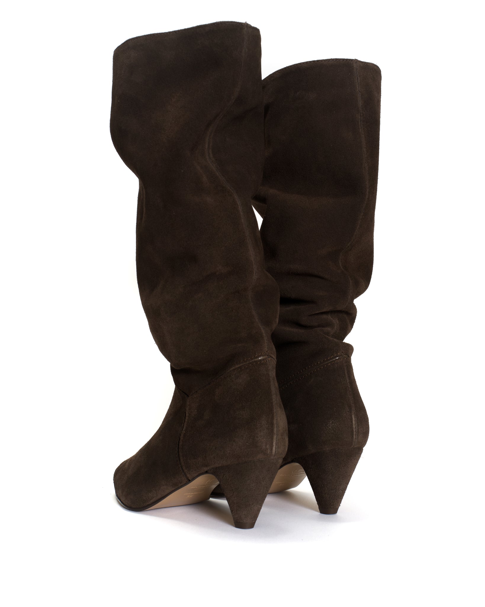 Jasmina 50 stiletto Calf suede & sleek leather Coffee brown & dark taupe - Anonymous Copenhagen