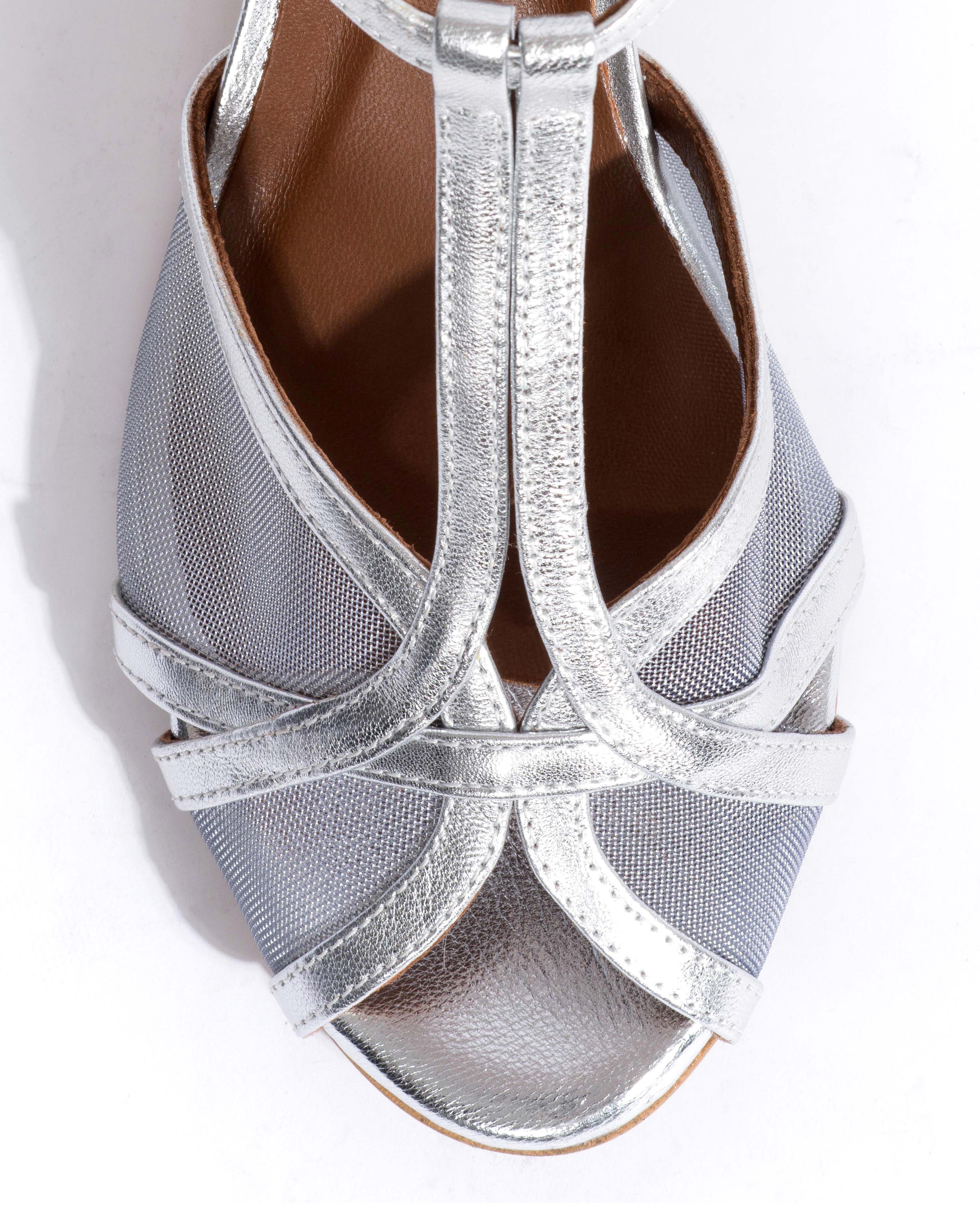 Therese 55 mesh Metallic goat & mesh Silver