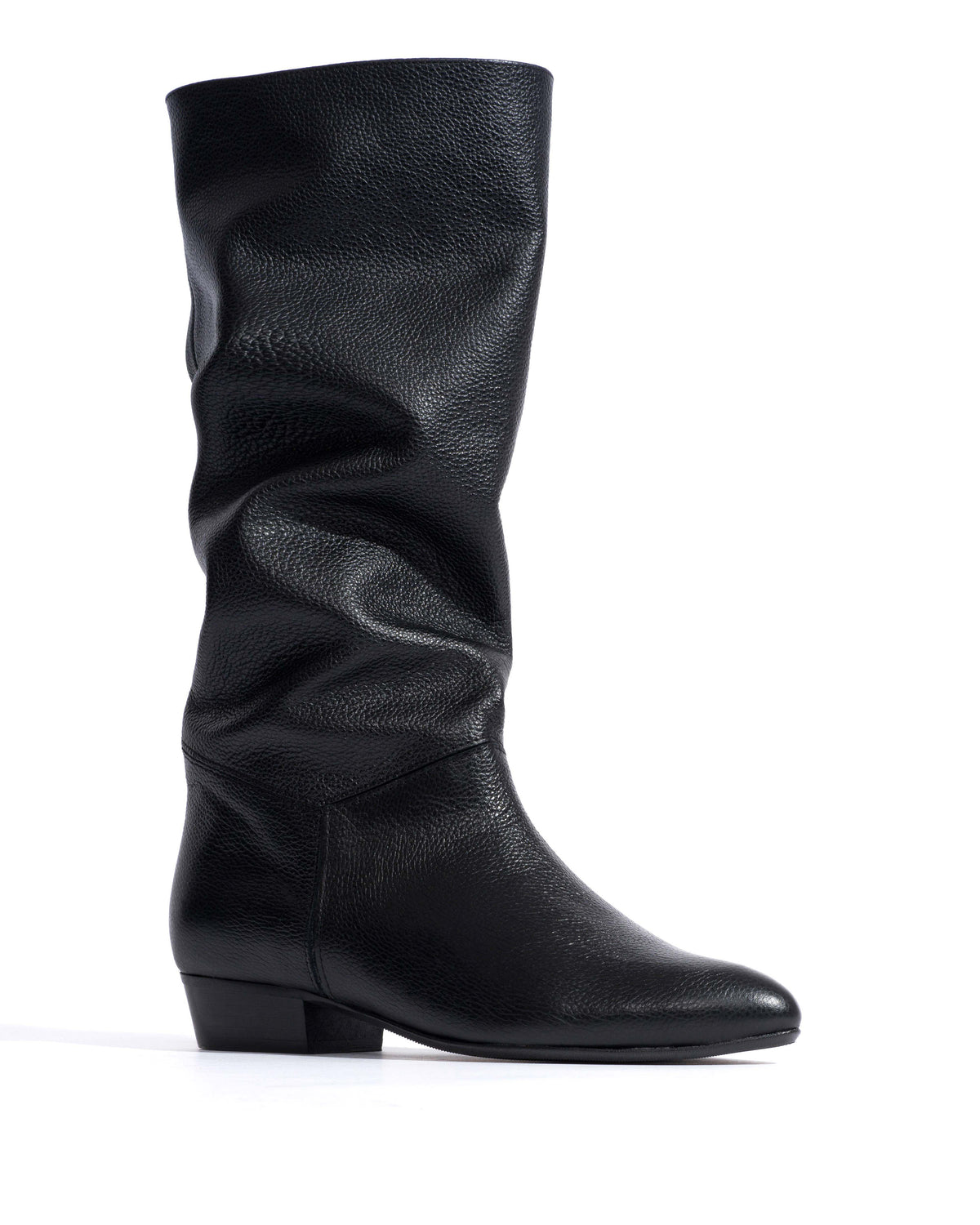 Jasmina 20 Pebbled soft calf & suede leather Black