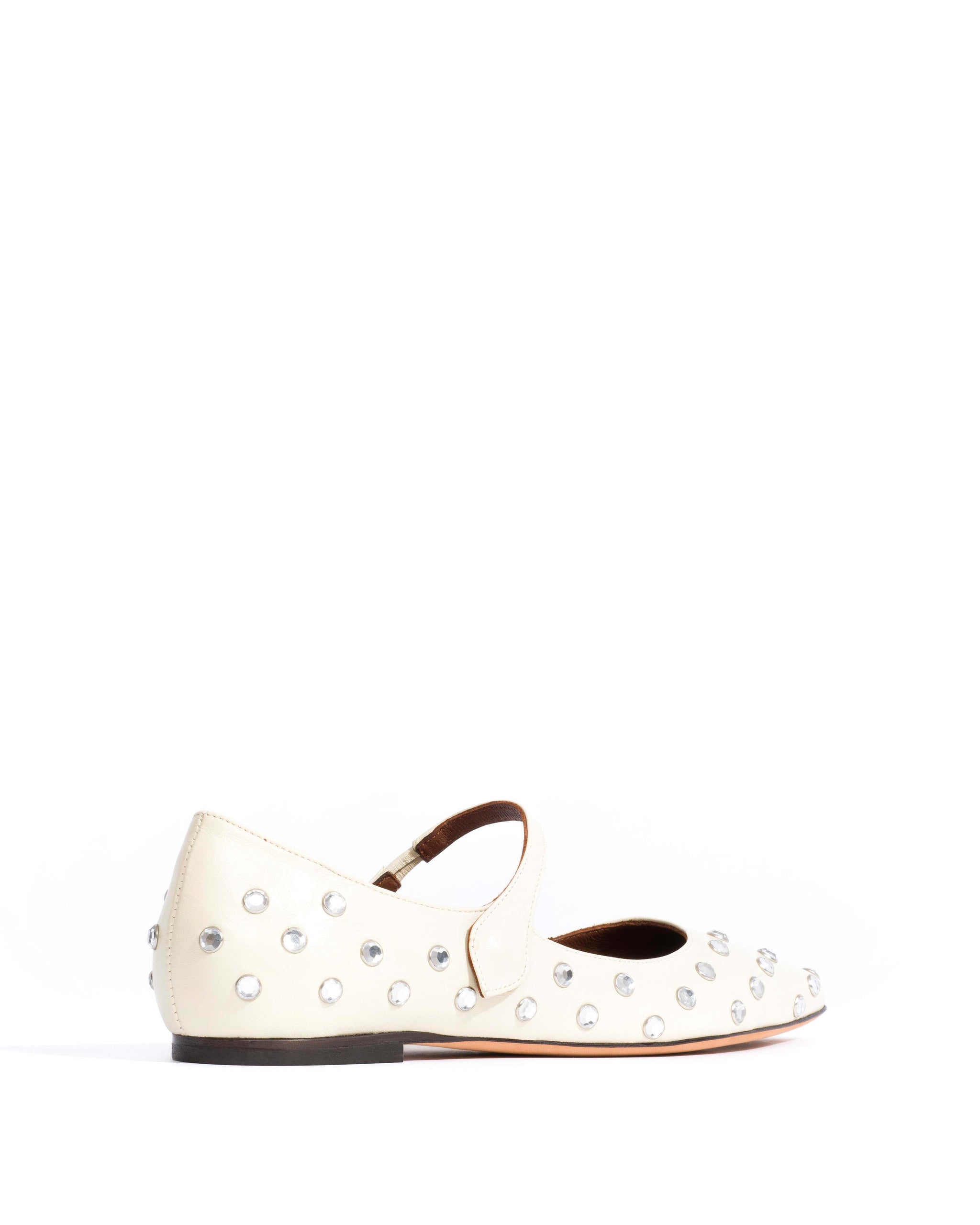 Fifi crystals Shiny lamb White sand - Anonymous Copenhagen Flat-loafers & ballerinas & pumps