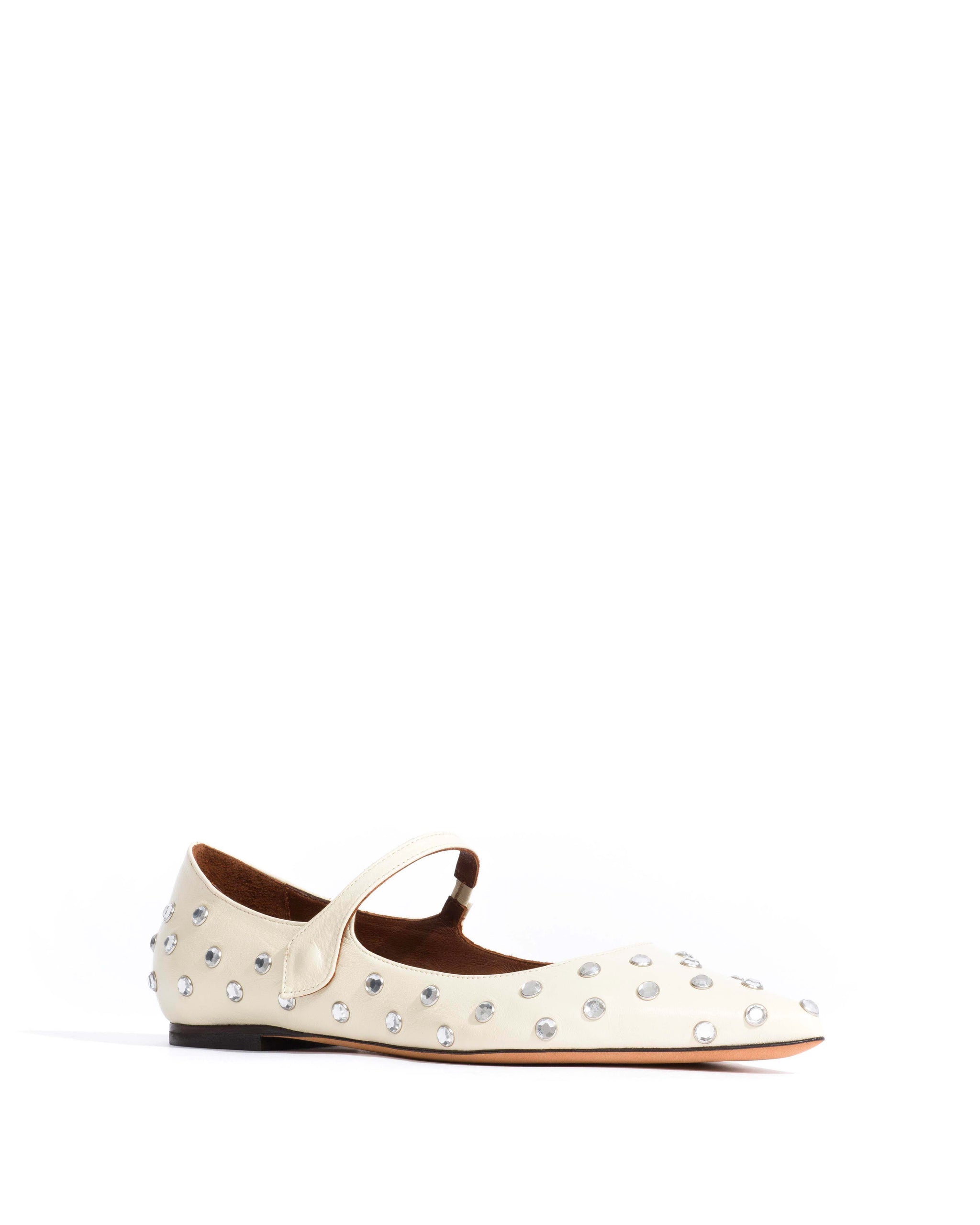 Fifi crystals Shiny lamb White sand - Anonymous Copenhagen Flat-loafers & ballerinas & pumps